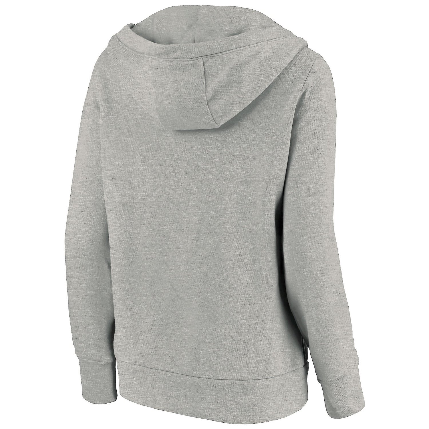 Fanatics Heathered Gray Los Angeles Dodgers Official Logo Crossover V-Neck Pullover Hoodie - view number 3