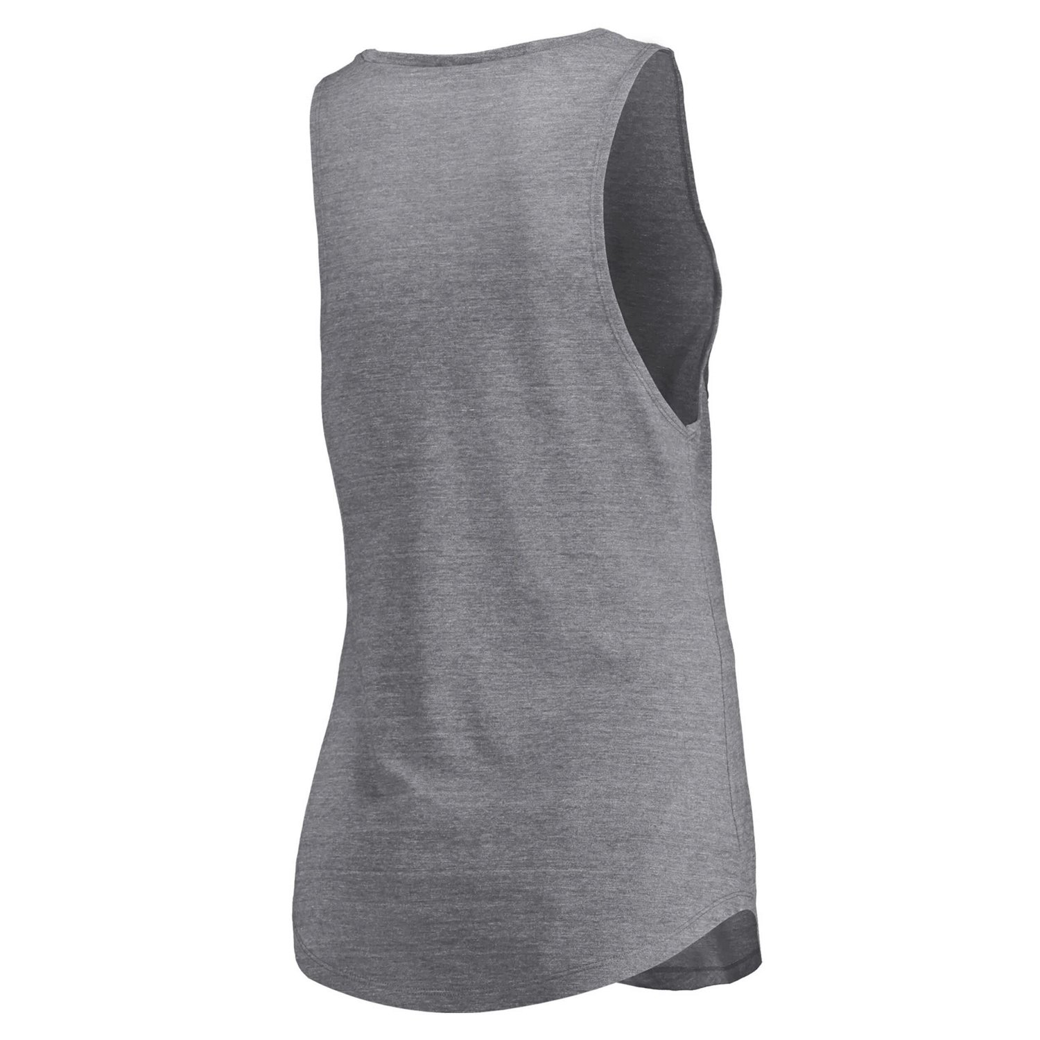 Fanatics Heathered Gray Milwaukee Bucks Quality Time Open Scoop Neck Tri-Blend Tank Top - view number 3