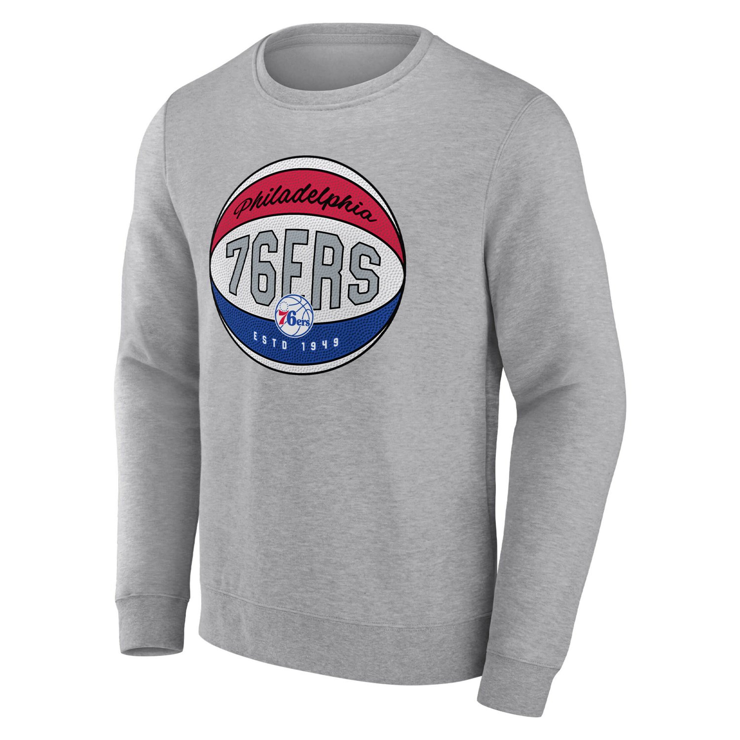 Fanatics Heathered Gray Philadelphia 76ers True Classics Vint Pullover Sweatshirt - view number 2