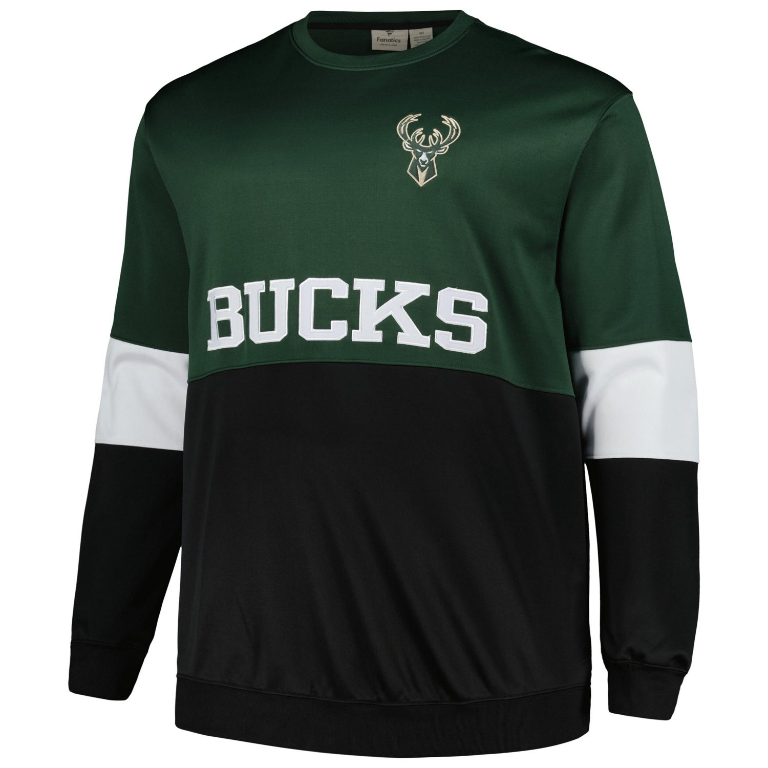 Fanatics Hunter /Black Milwaukee Bucks Big  Tall Split Pullover Sweatshirt                                                       - view number 2