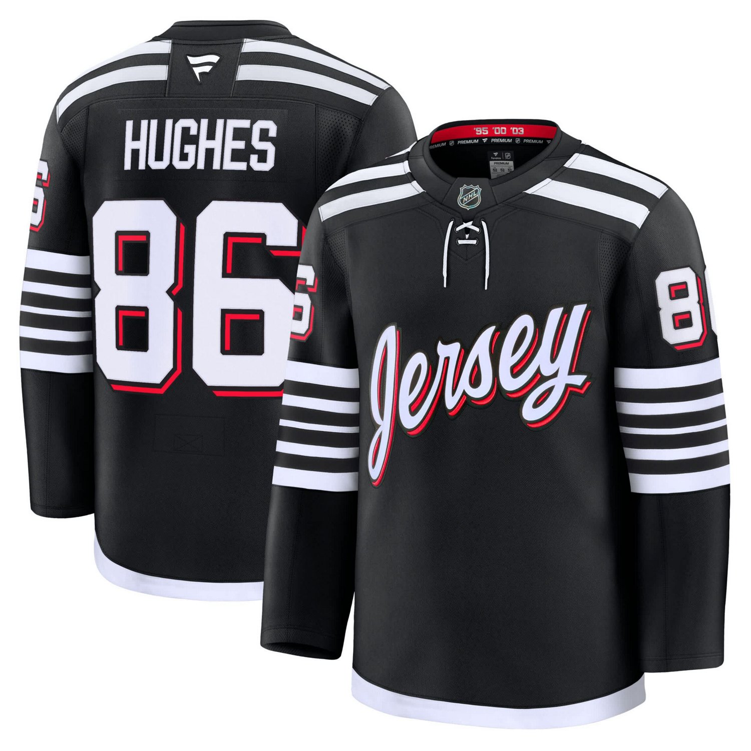 Fanatics Jack Hughes New Jersey Devils Alternate Premium Jersey                                                                  - view number 1