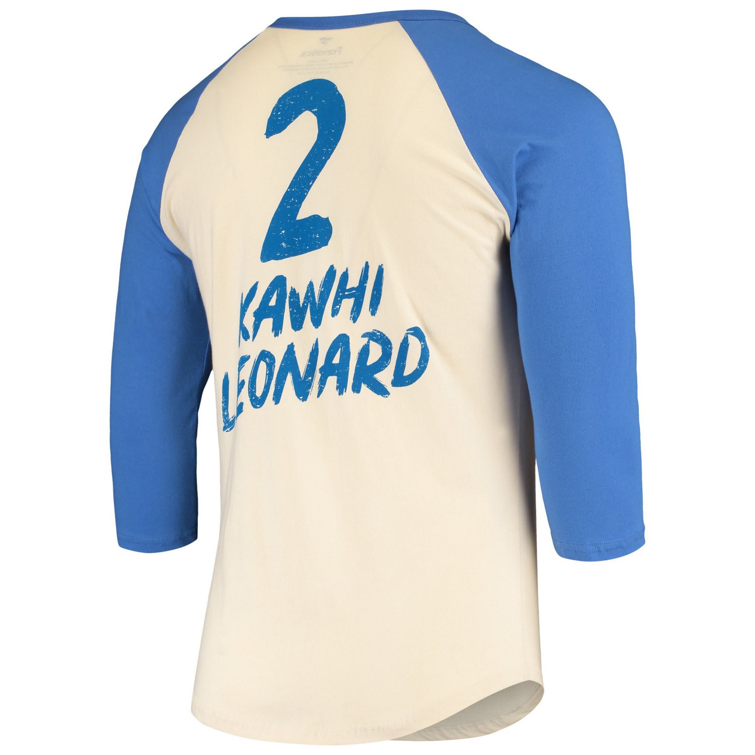 Fanatics Kawhi Leonard /Royal LA Clippers Raglan 3/4 Sleeve T-Shirt