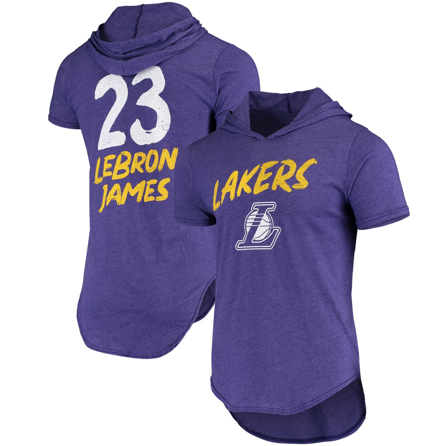 Fanatics LeBron James Heathered Los Angeles Lakers Hoodie Tri-Blend T-Shirt                                                      - view number 1