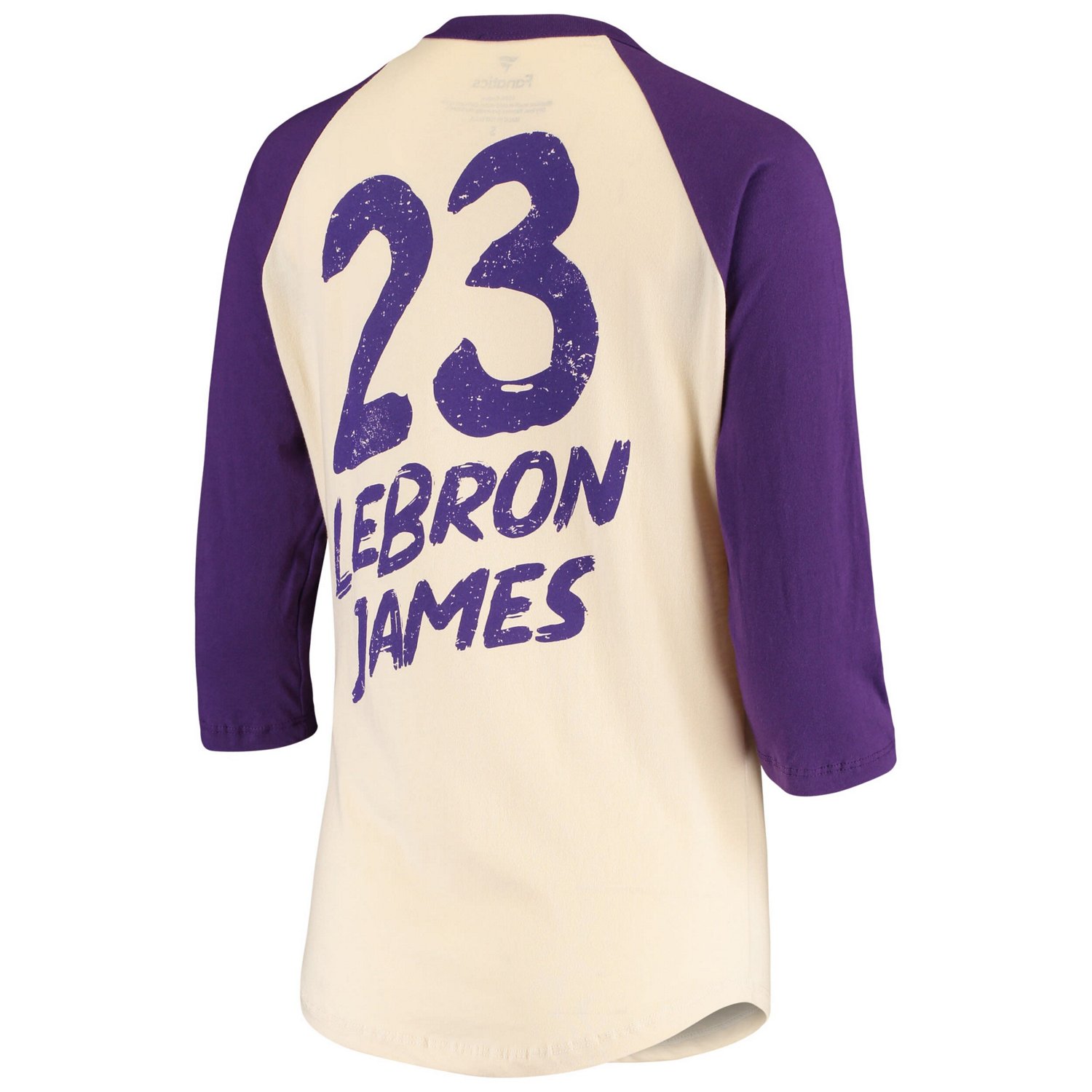 Fanatics LeBron James Los Angeles Lakers Raglan 3/4-Sleeve T-Shirt                                                               - view number 3