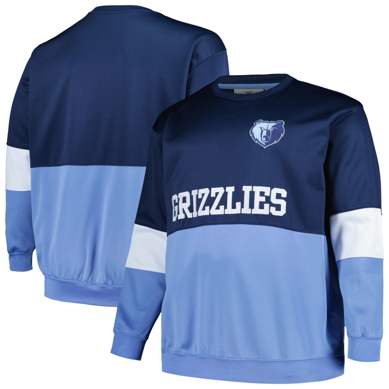 Fanatics /Light Blue Memphis Grizzlies Big  Tall Split Pullover Sweatshirt