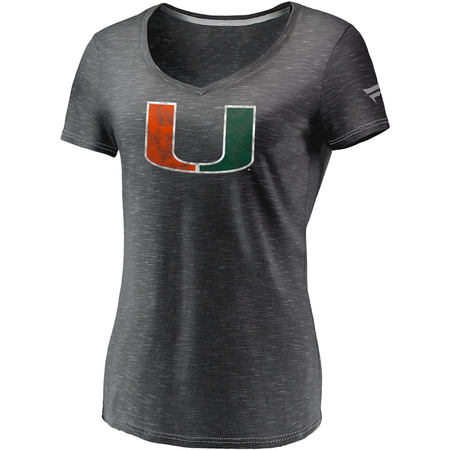 Fanatics Miami Hurricanes Primary Logo Space-Dye V-Neck T-Shirt - view number 2