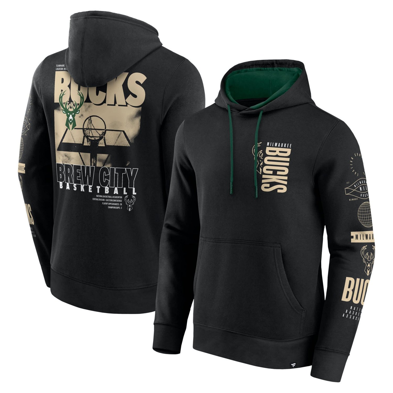Fanatics Milwaukee Bucks Game Time Crossover Pullover Hoodie