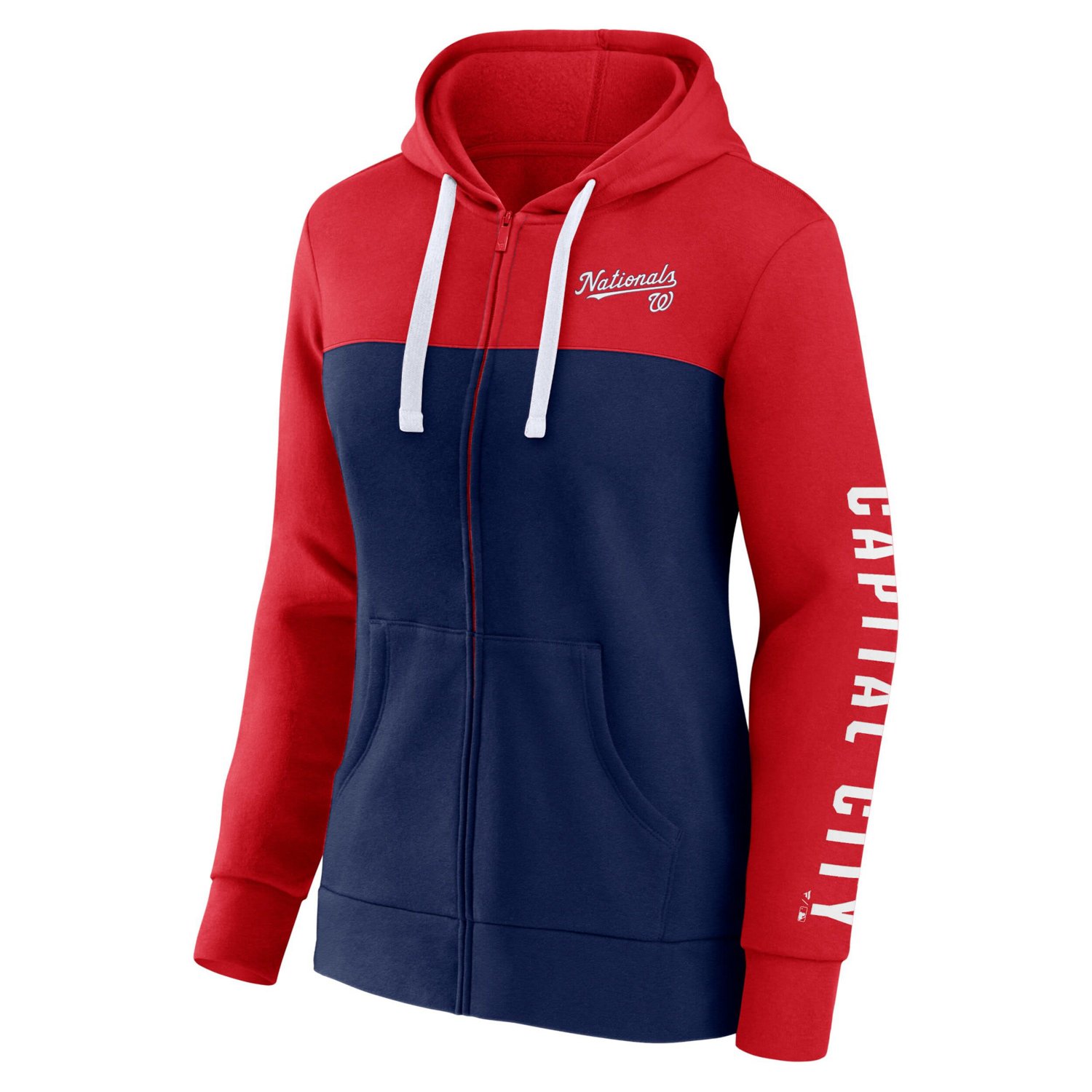 Fanatics Navy Washington Nationals Take The Field Colorblocked Hoodie Full-Zip Jacket - view number 2