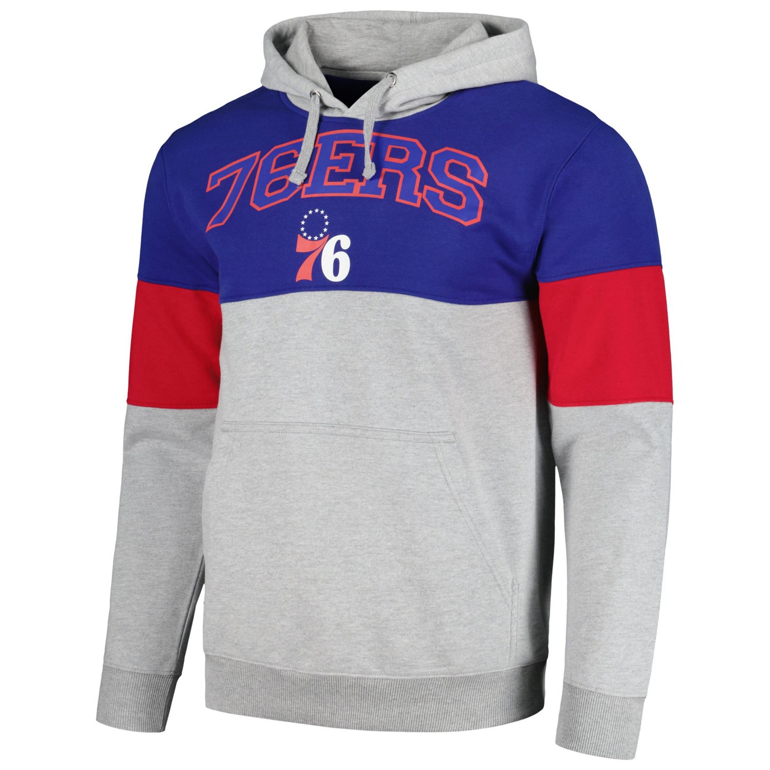 Fanatics Philadelphia 76ers Contrast Pieced Pullover Hoodie
