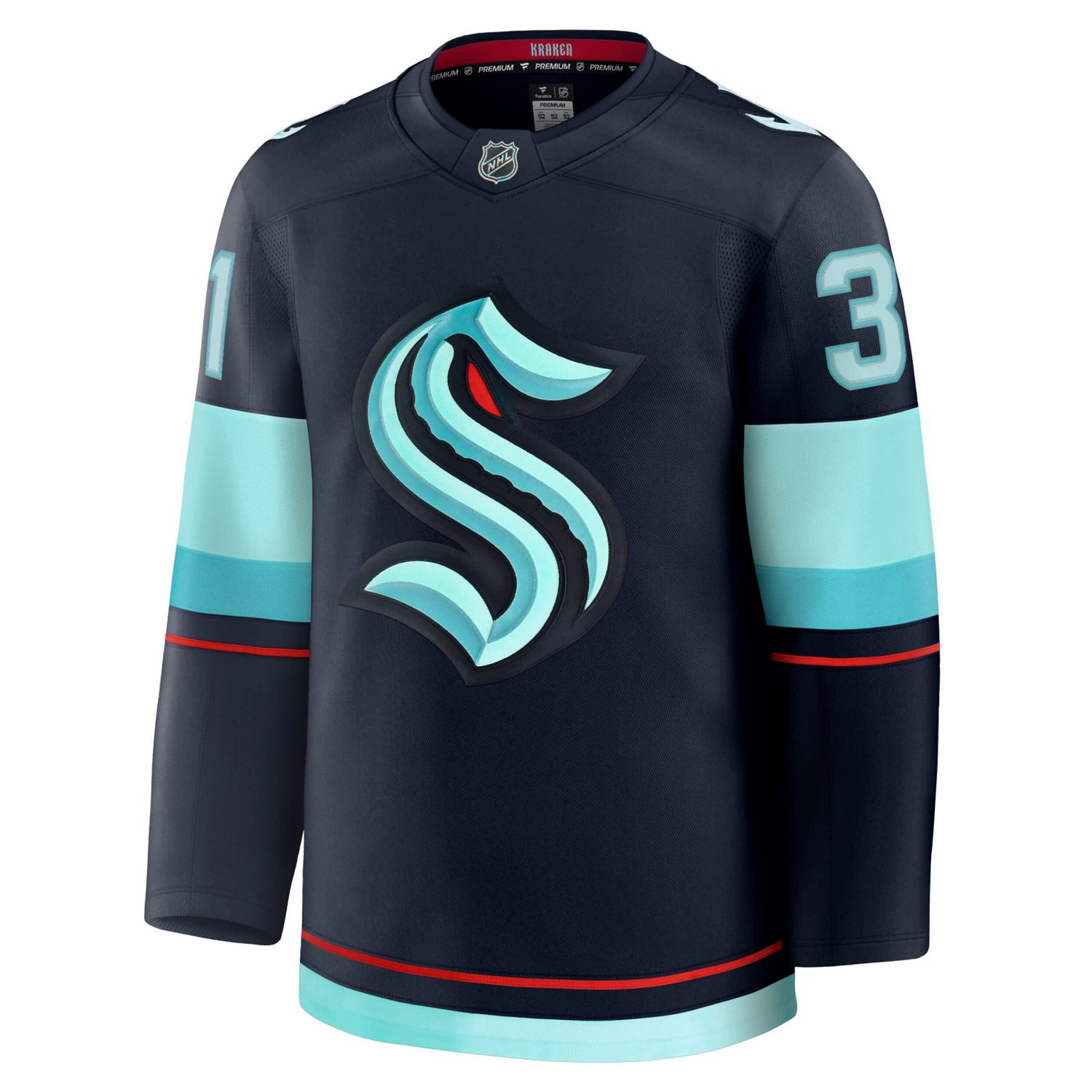 Fanatics Philipp Grubauer Deep Sea Seattle Kraken Home Premium Jersey - view number 2
