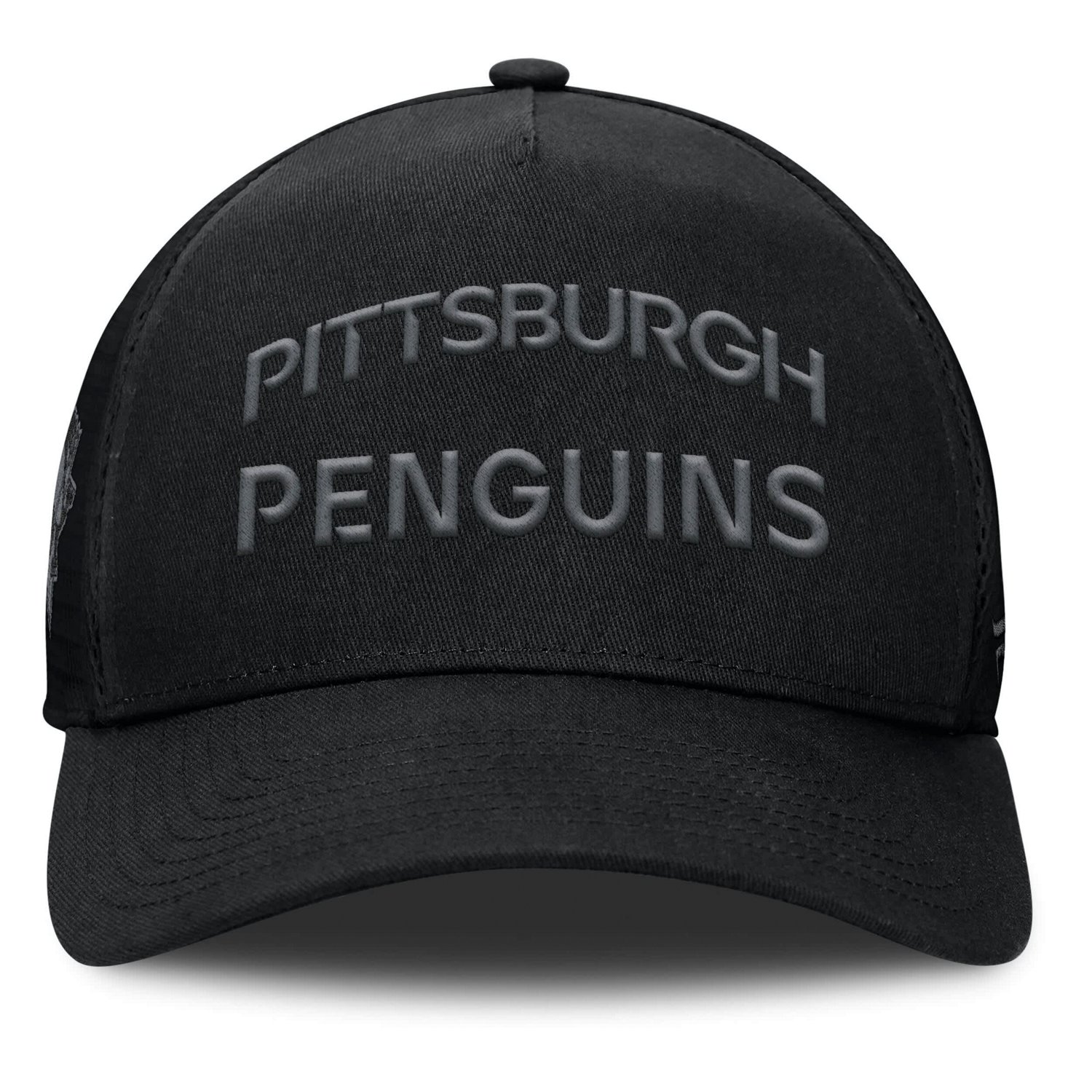 Fanatics Pittsburgh Penguins Authentic Pro Road Stack Text A-Frame Adjustable Hat