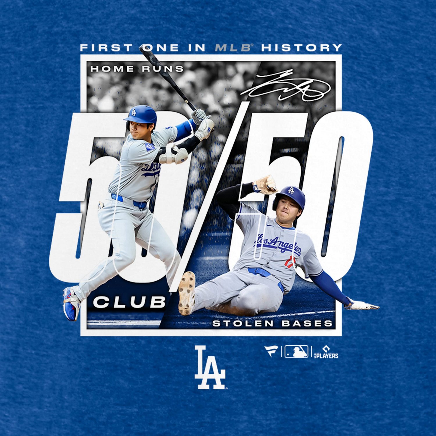 Fanatics Shohei Ohtani Heather Los Angeles Dodgers 50 50 Club T-Shirt - view number 4