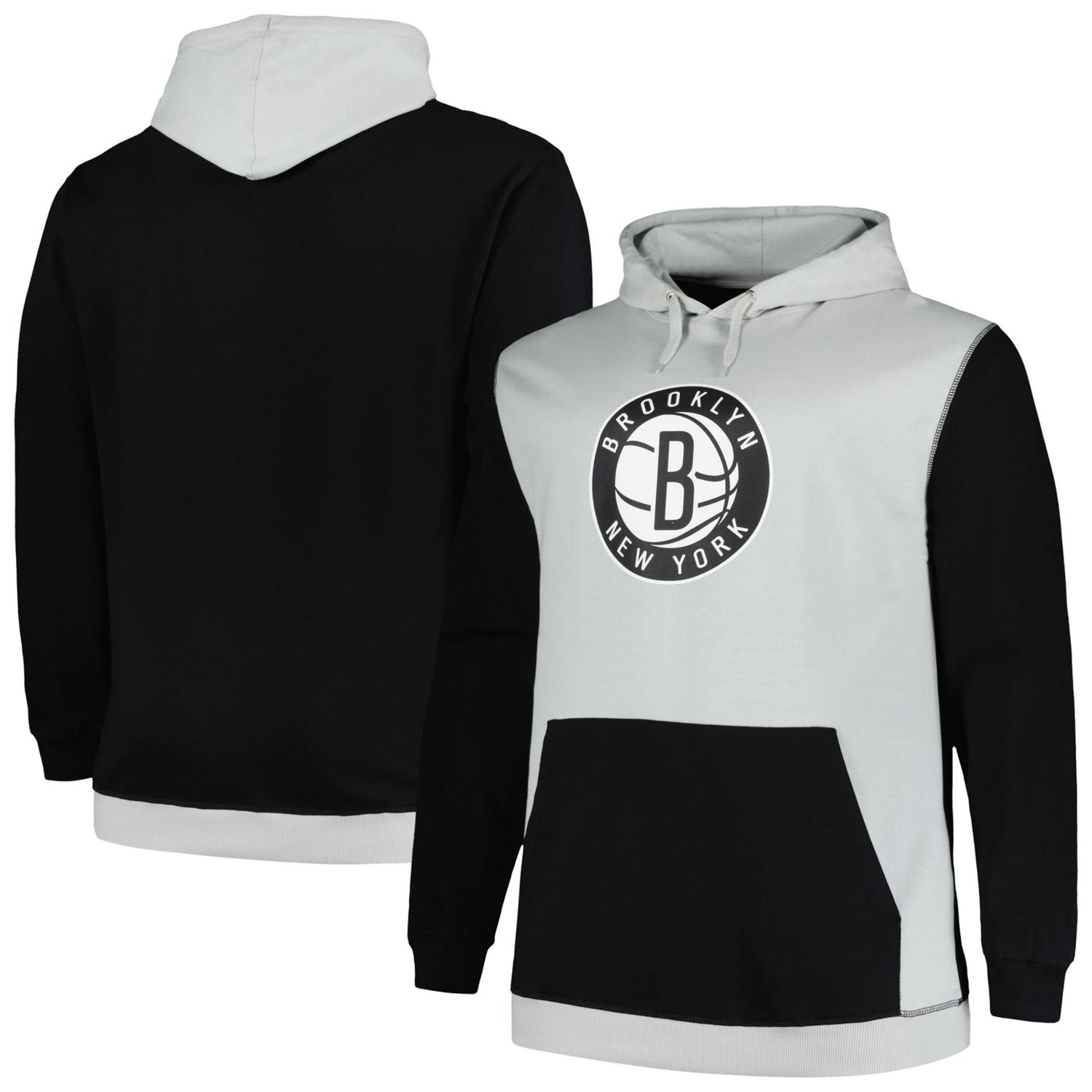 Fanatics /Silver Brooklyn Nets Big  Tall Primary Arctic Pullover Hoodie