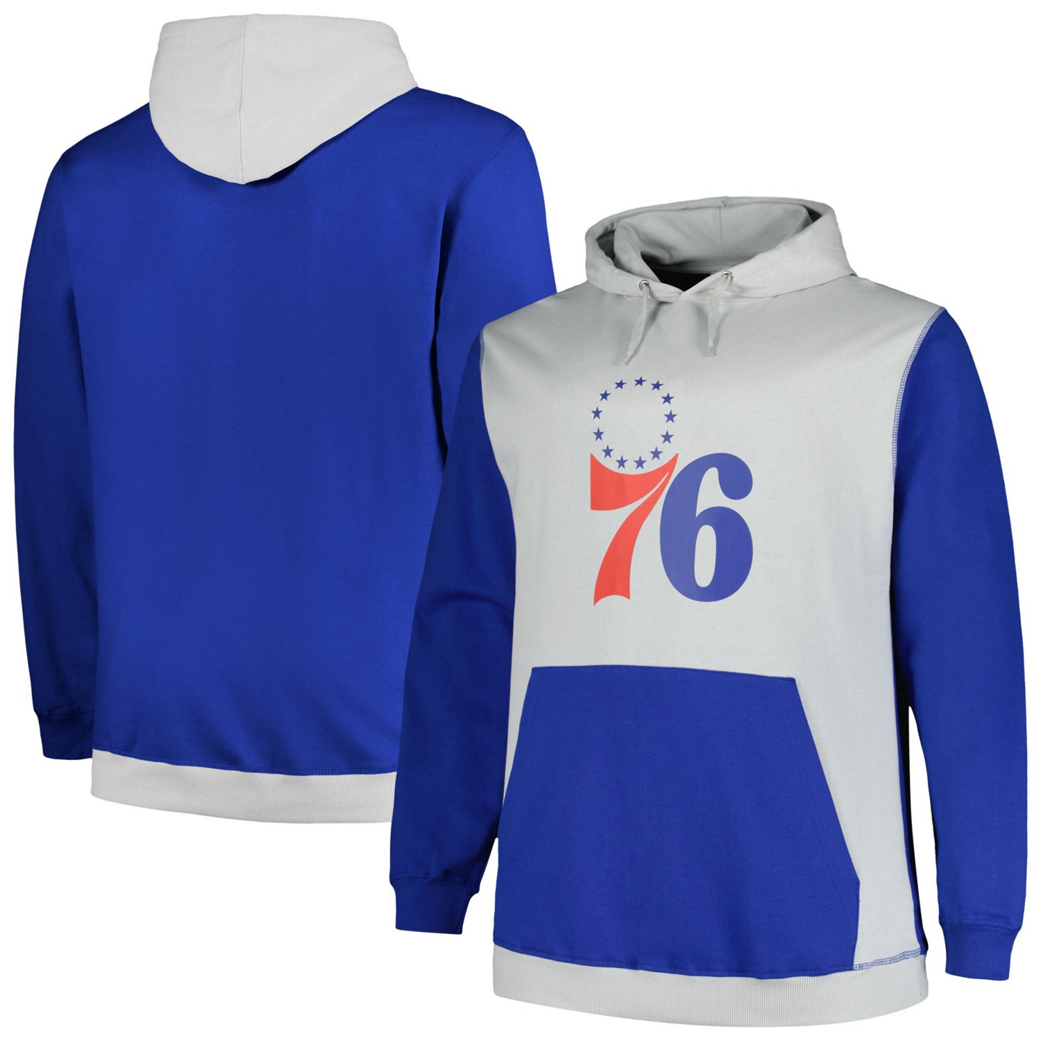 Fanatics /Silver Philadelphia 76ers Big  Tall Primary Arctic Pullover Hoodie