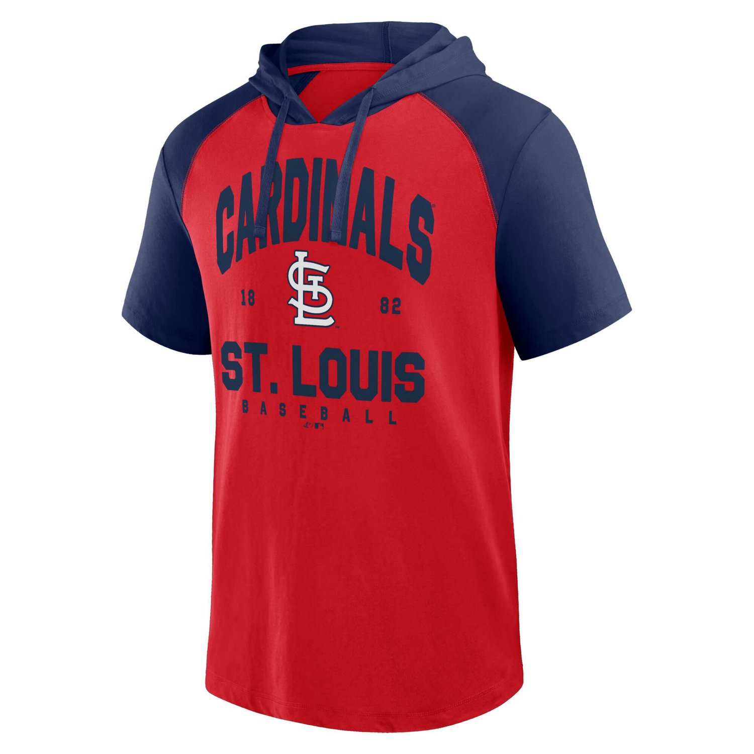 Fanatics St Louis Cardinals Prime Raglan Short Sleeve Hoodie T-Shirt