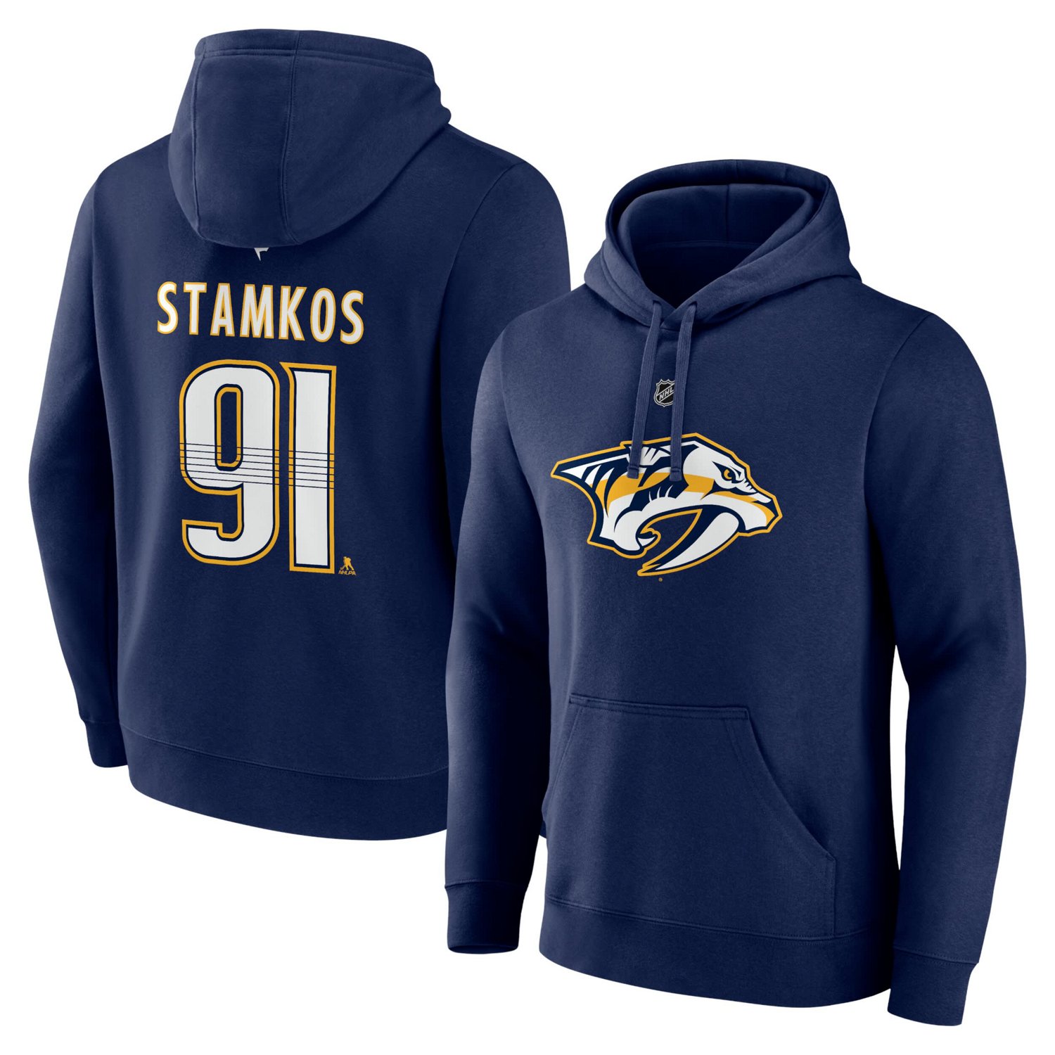 Fanatics Steven Stamkos Nashville Predators Authentic Stack Name  Number Tri-Blend Pullover Hoodie                               - view number 1