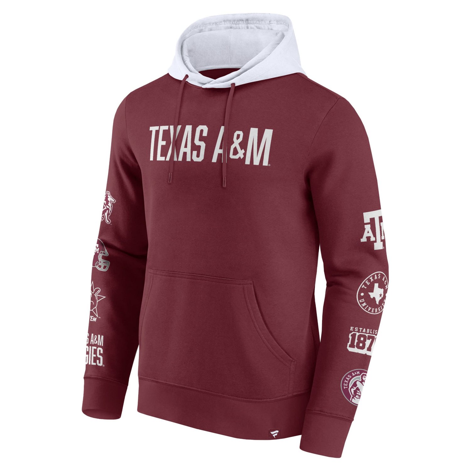 Fanatics Texas AM Aggies Color Block Badge Fleece Pullover Hoodie - view number 2