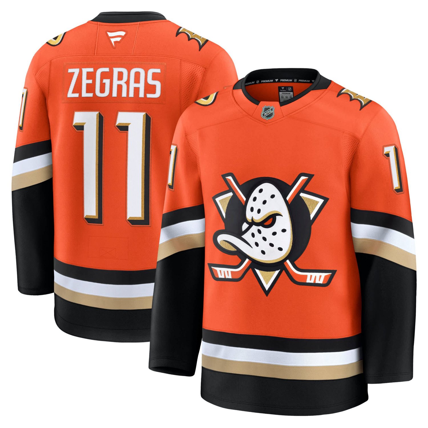 Fanatics Trevor Zegras Anaheim Ducks Home Premium Jersey                                                                         - view number 1