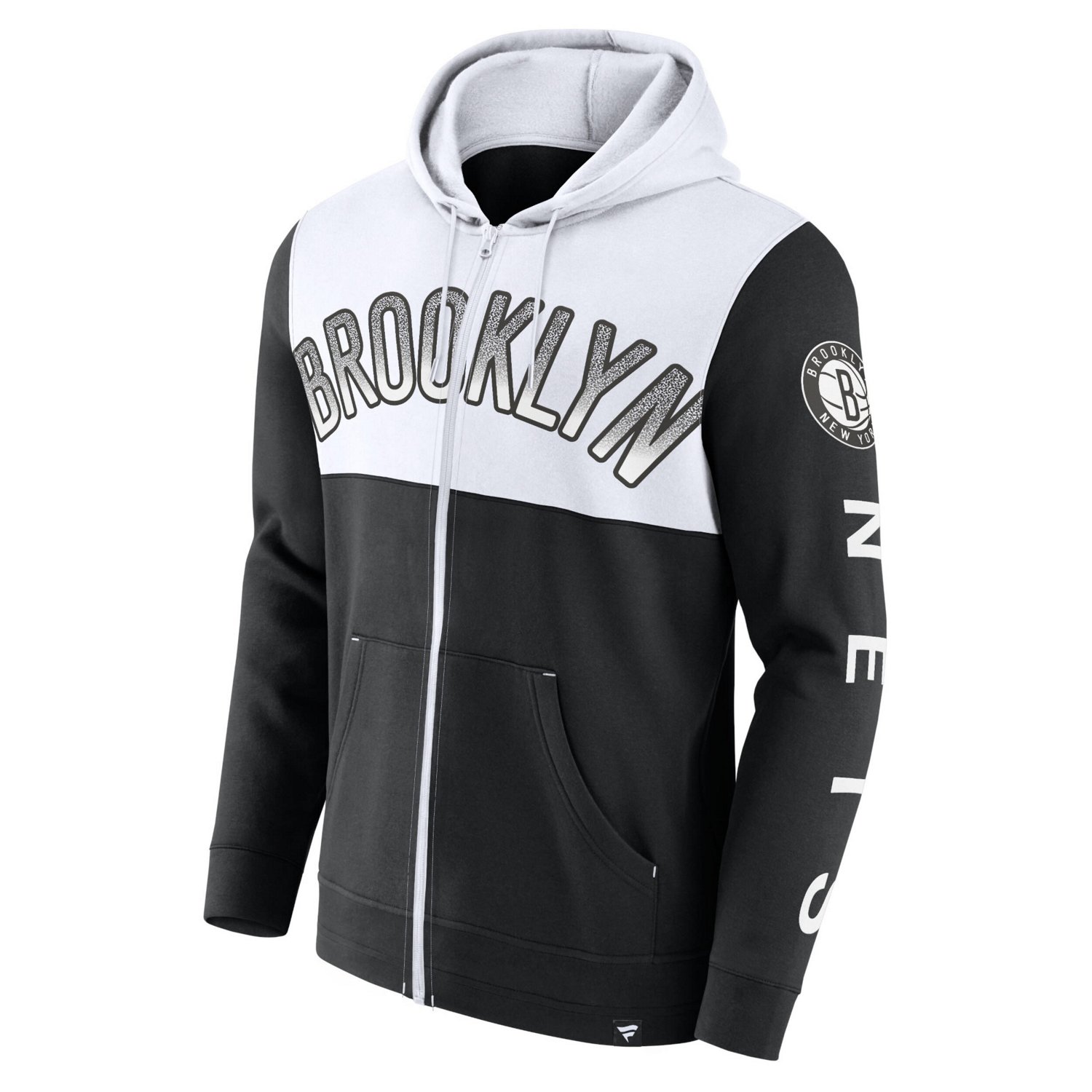 Fanatics /White Brooklyn Nets Skyhook Colorblock Full-Zip Hoodie                                                                 - view number 2
