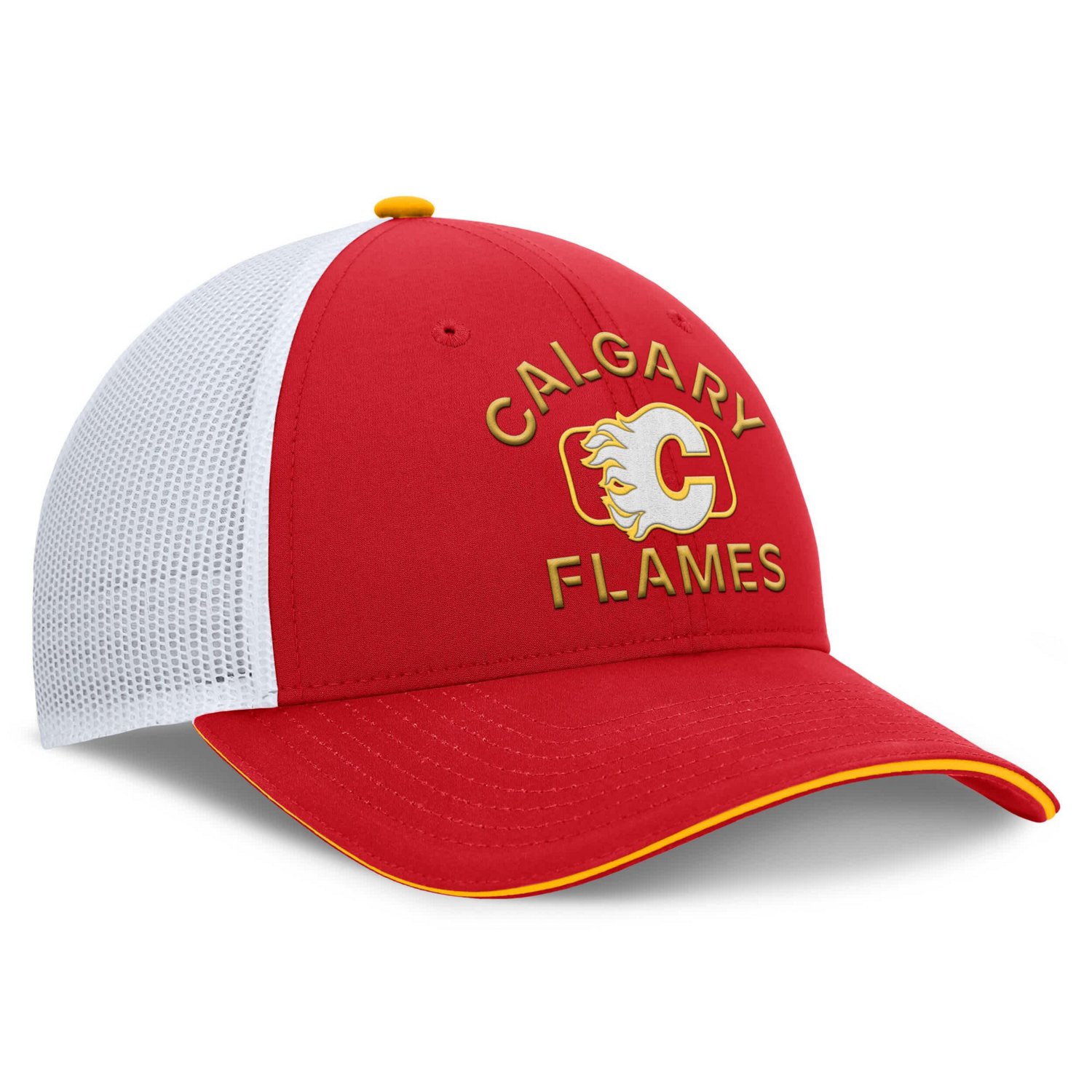 Fanatics White Calgary Flames Authentic Pro Rink Trucker Hat - view number 3