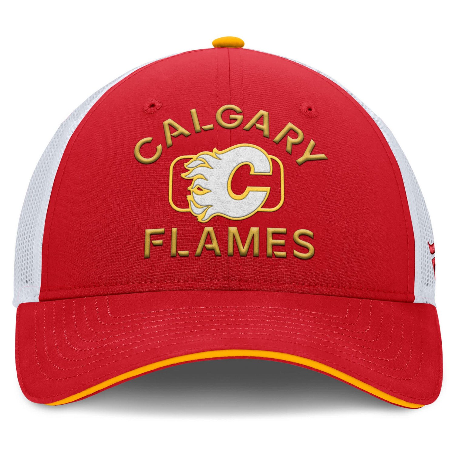 Fanatics White Calgary Flames Authentic Pro Rink Trucker Hat - view number 2