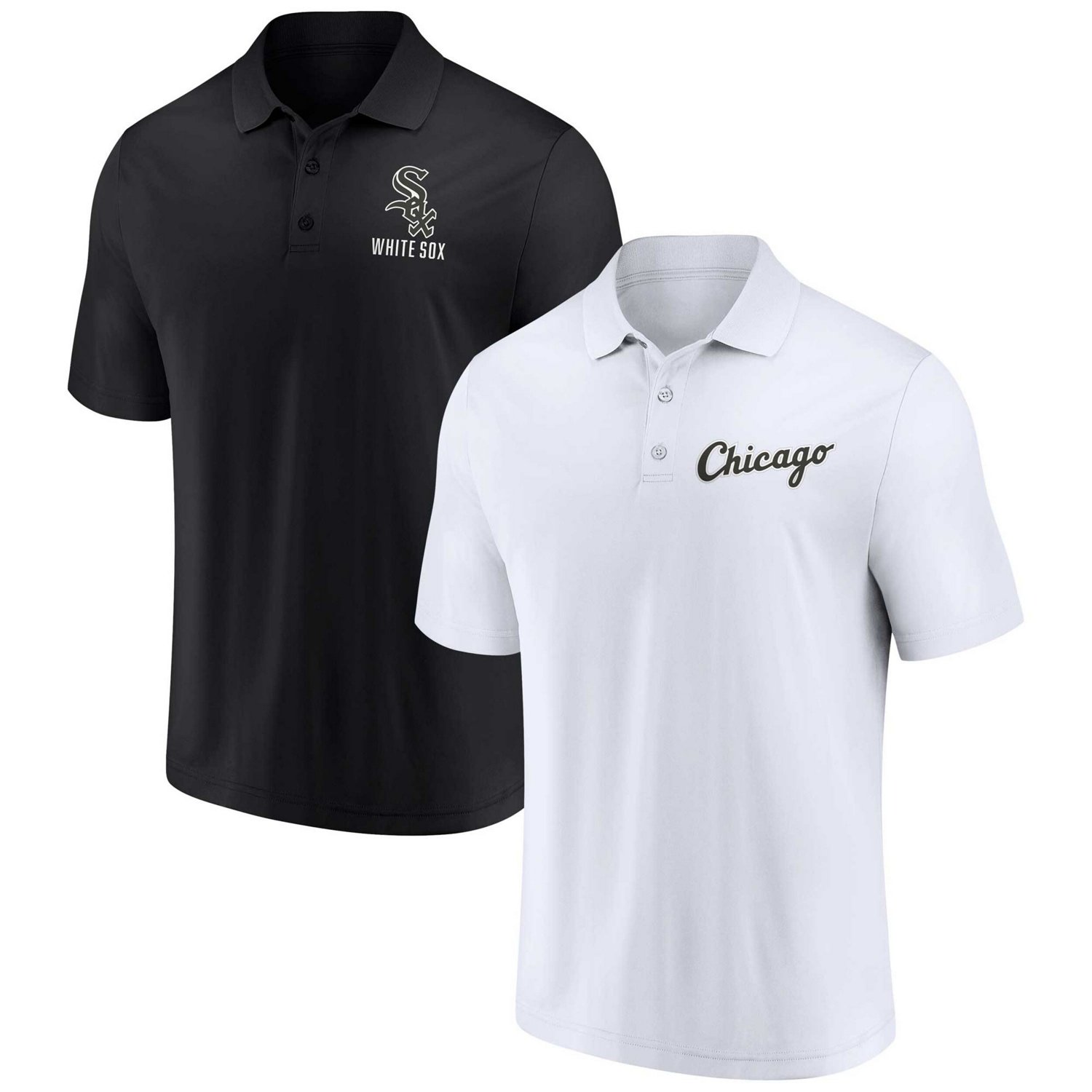 Fanatics White Chicago White Sox Two-Pack Logo Lockup Polo Set
