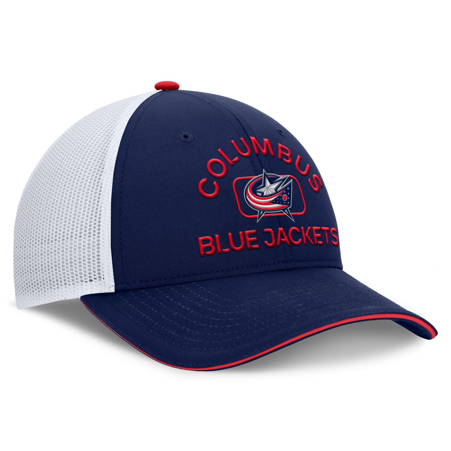 Fanatics White Columbus Blue Jackets Authentic Pro Rink Trucker Hat - view number 3