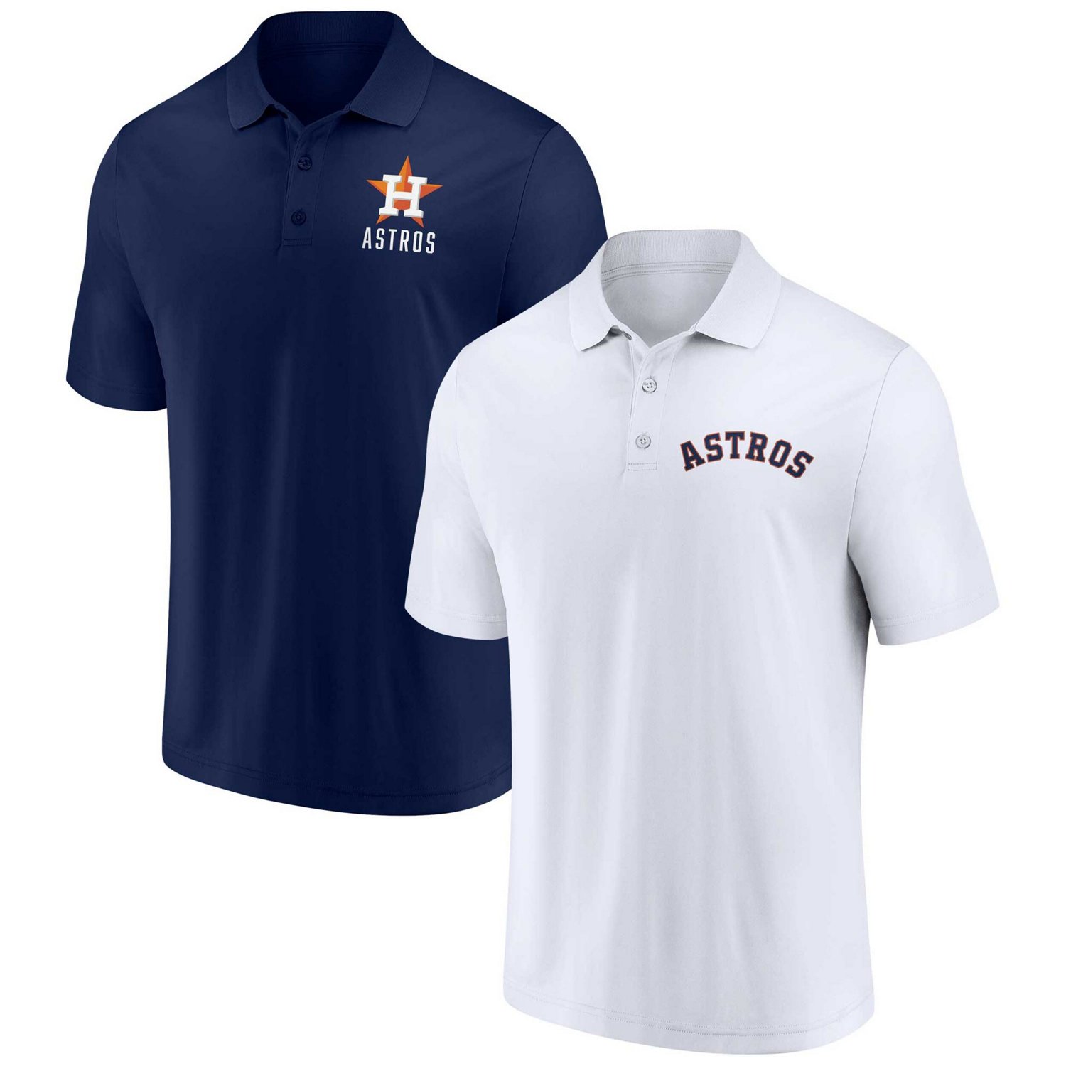 Fanatics /White Houston Astros Two-Pack Logo Lockup Polo Set                                                                     - view number 1