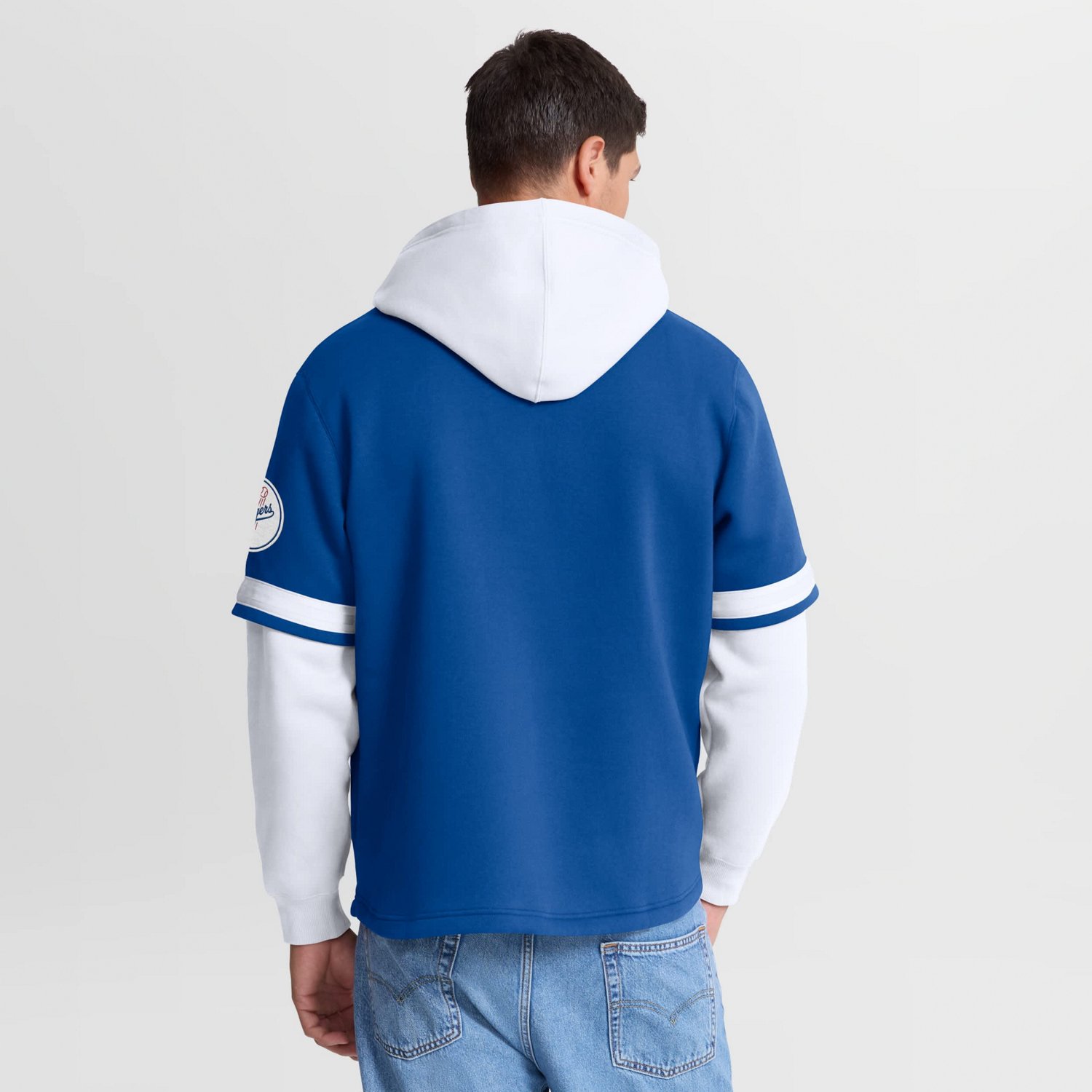 Fanatics White Los Angeles Dodgers Oversized Fire Speed Layered Hoodie - view number 2
