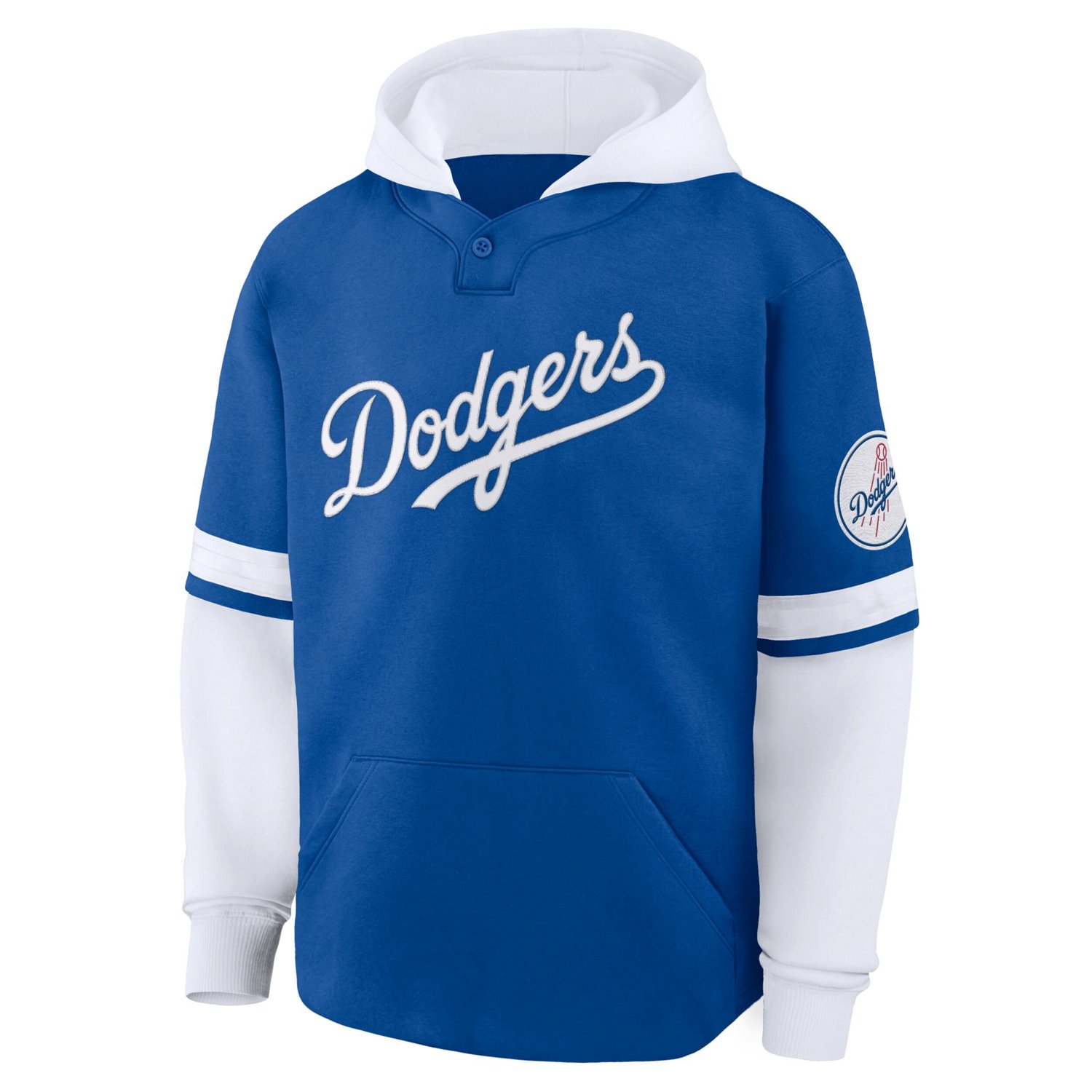 Fanatics White Los Angeles Dodgers Oversized Fire Speed Layered Hoodie - view number 4