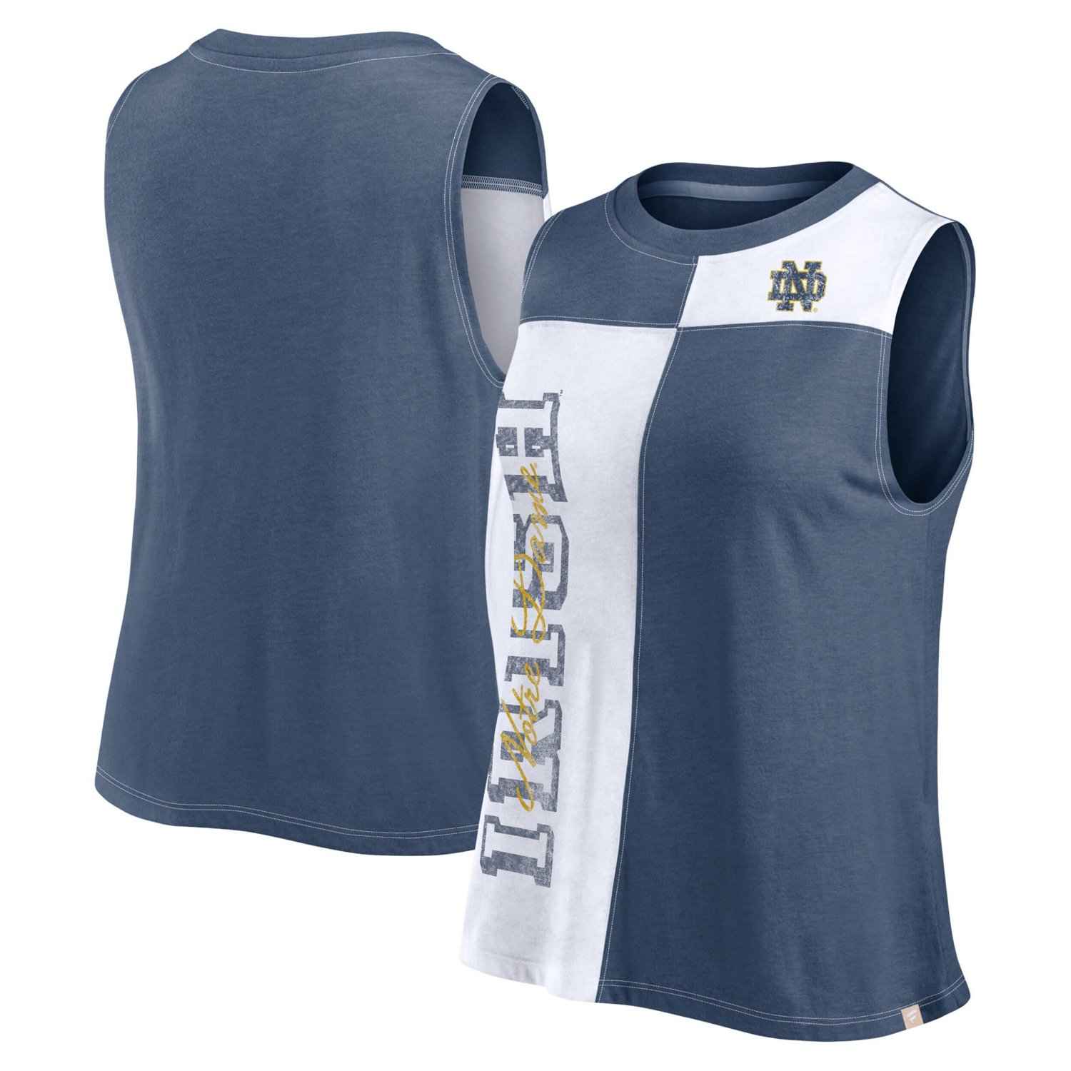 Fanatics White Notre Dame Fighting Irish Colorblock High Neck Tank Top