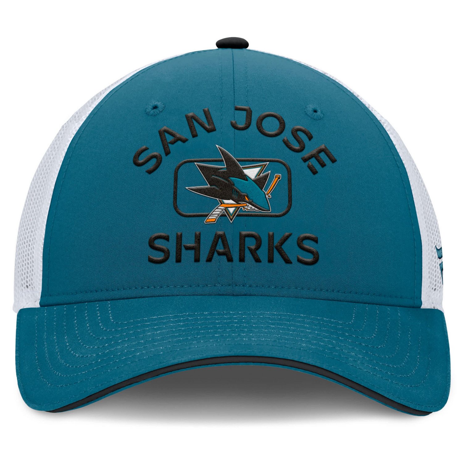 Fanatics White San Jose Sharks Authentic Pro Rink Trucker Hat - view number 2