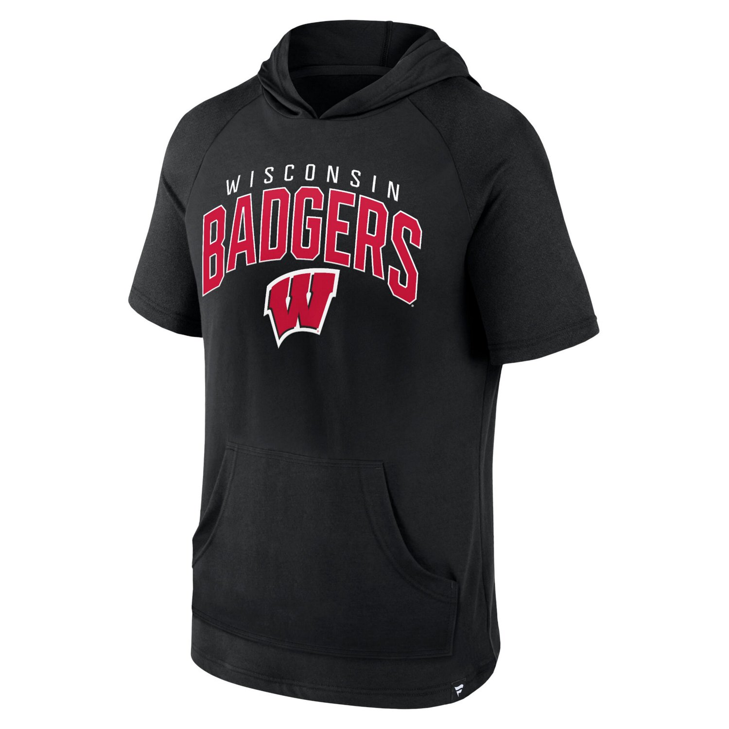 Fanatics Wisconsin Badgers Double Arch Raglan Short Sleeve Hoodie T-Shirt - view number 2