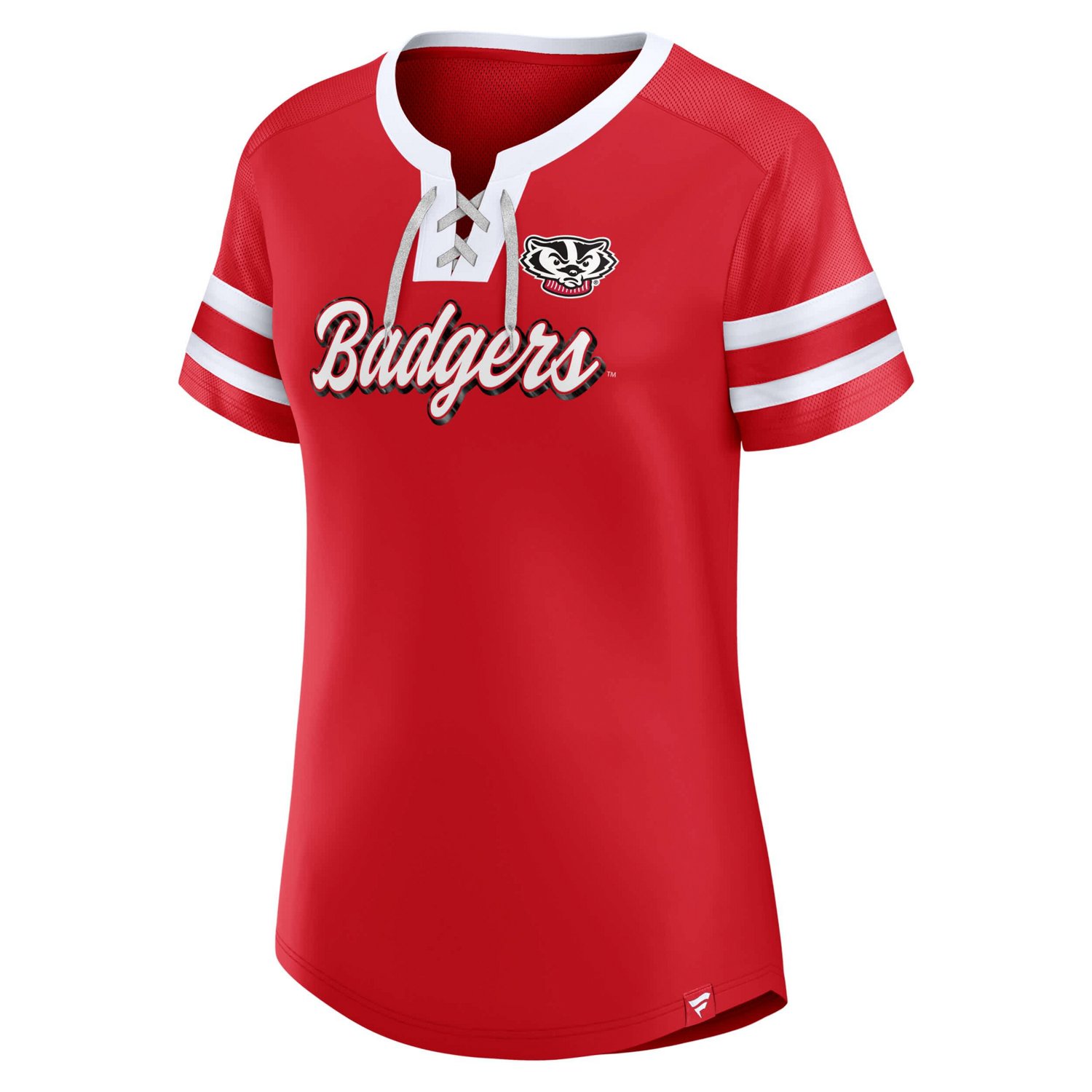 Fanatics Wisconsin Badgers Iconic Athena Lace-Up T-Shirt - view number 2