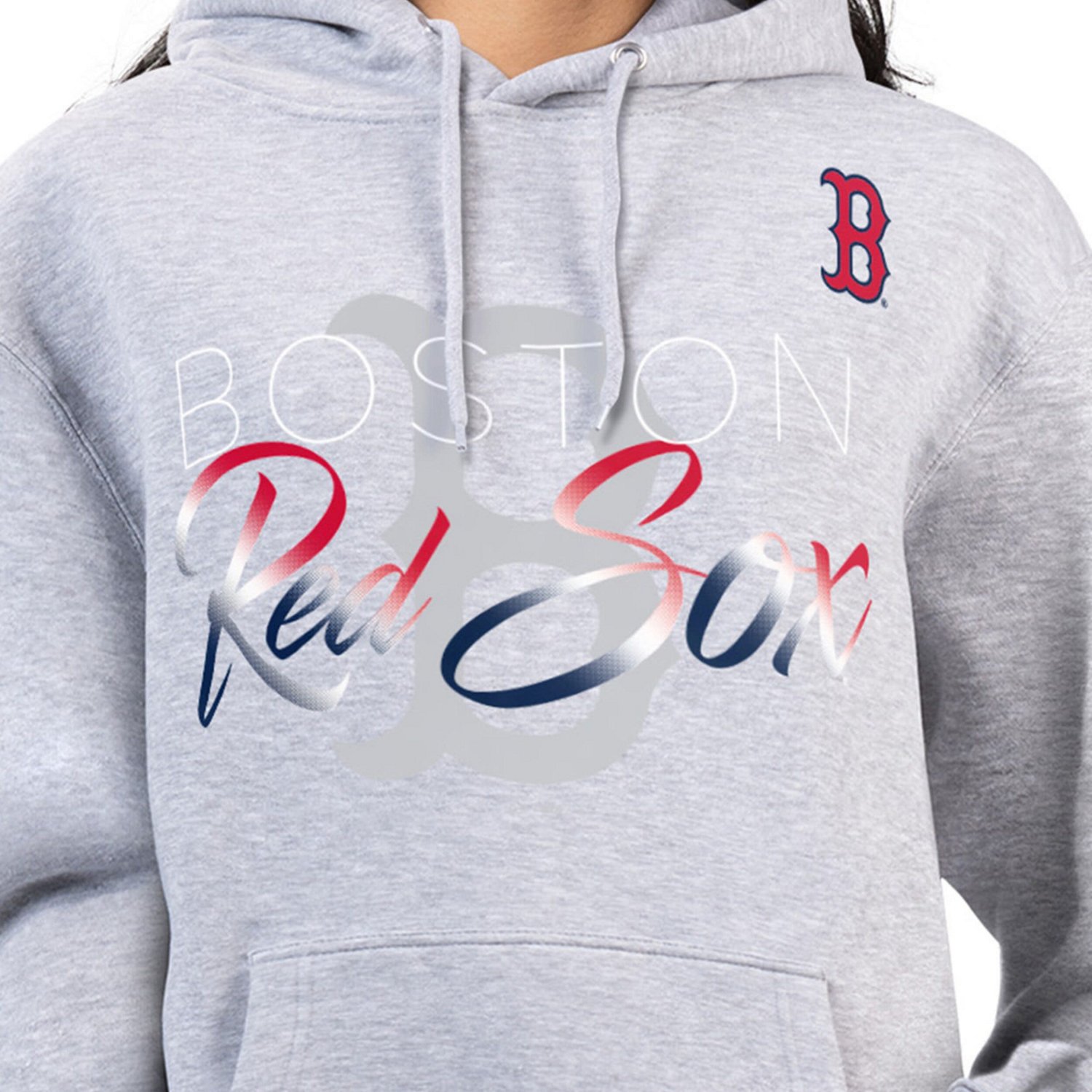 G-III 4Her by Carl Banks Boston Sox Shadow Logo Graphic Pullover Hoodie - view number 3