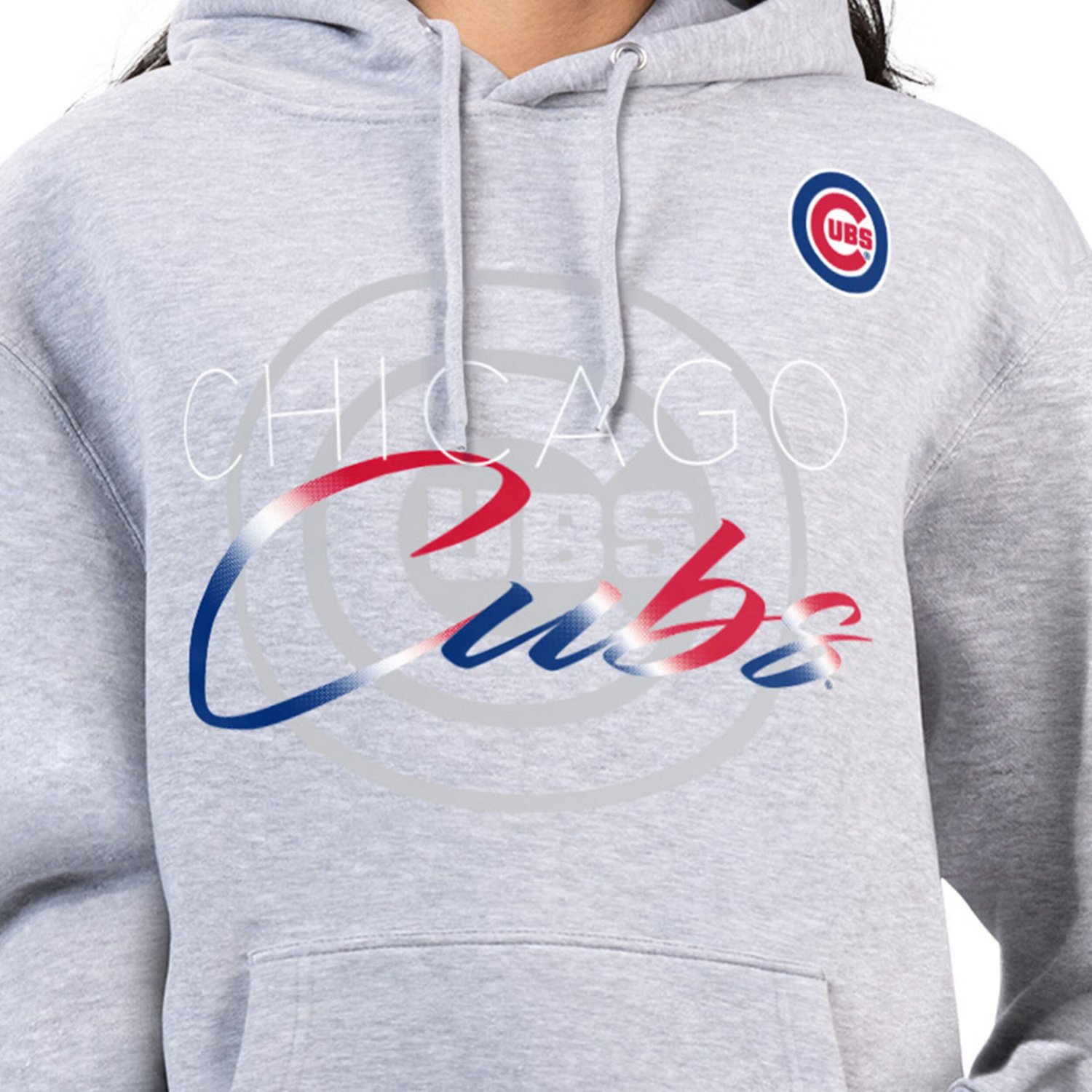 G-III 4Her by Carl Banks Chicago Cubs Shadow Logo Graphic Pullover Hoodie