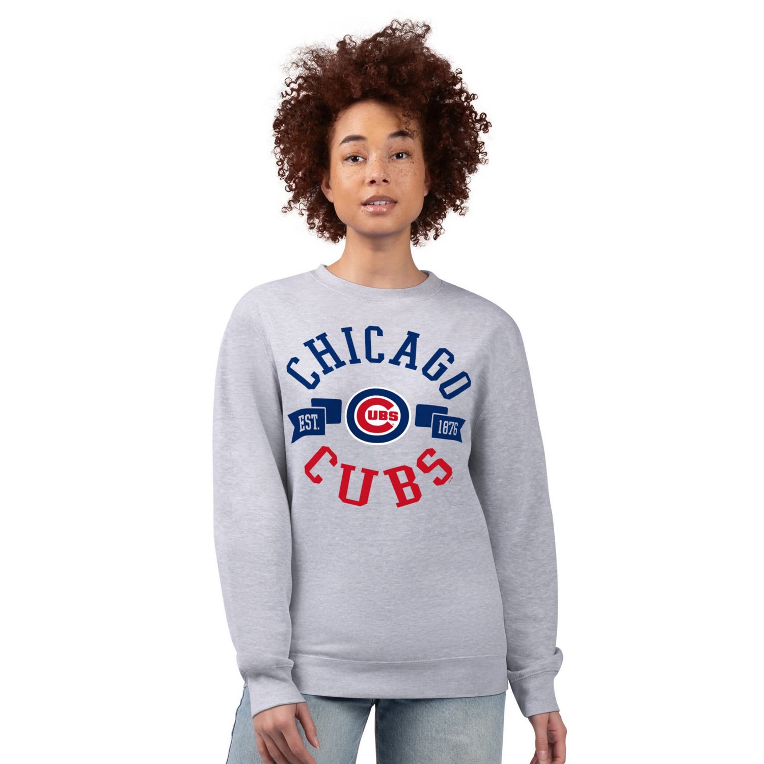 G-III 4Her by Carl Banks Chicago Cubs Team Logo Fleece Pullover Sweatshirt - view number 3