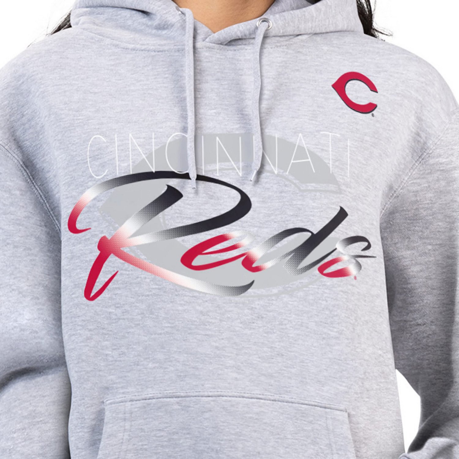 G-III 4Her by Carl Banks Cincinnati Reds Shadow Logo Graphic Pullover Hoodie - view number 3