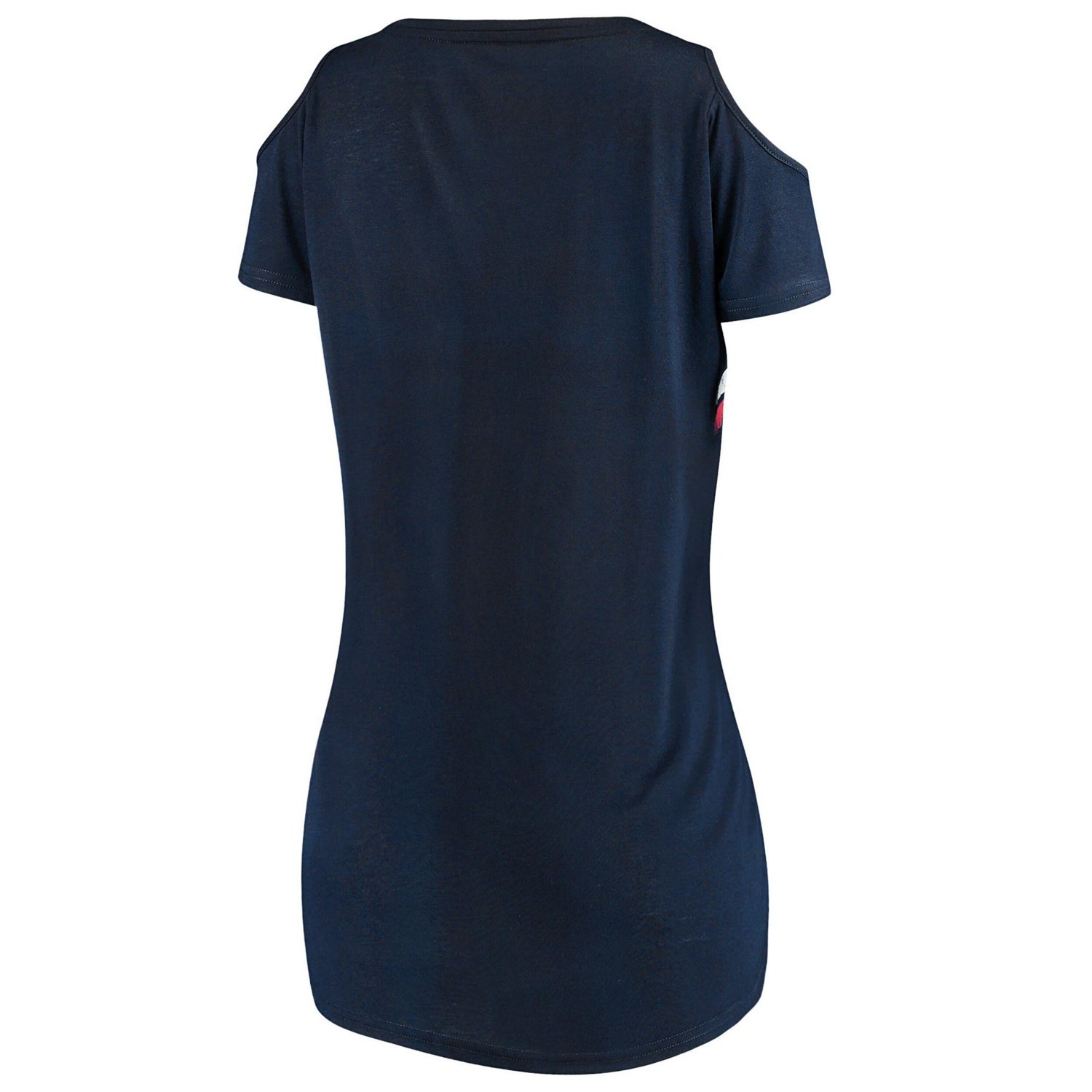 G-III 4Her by Carl Banks Cleveland Indians Clear The Bases Cold Shoulder Scoopneck T-shirt                                       - view number 3