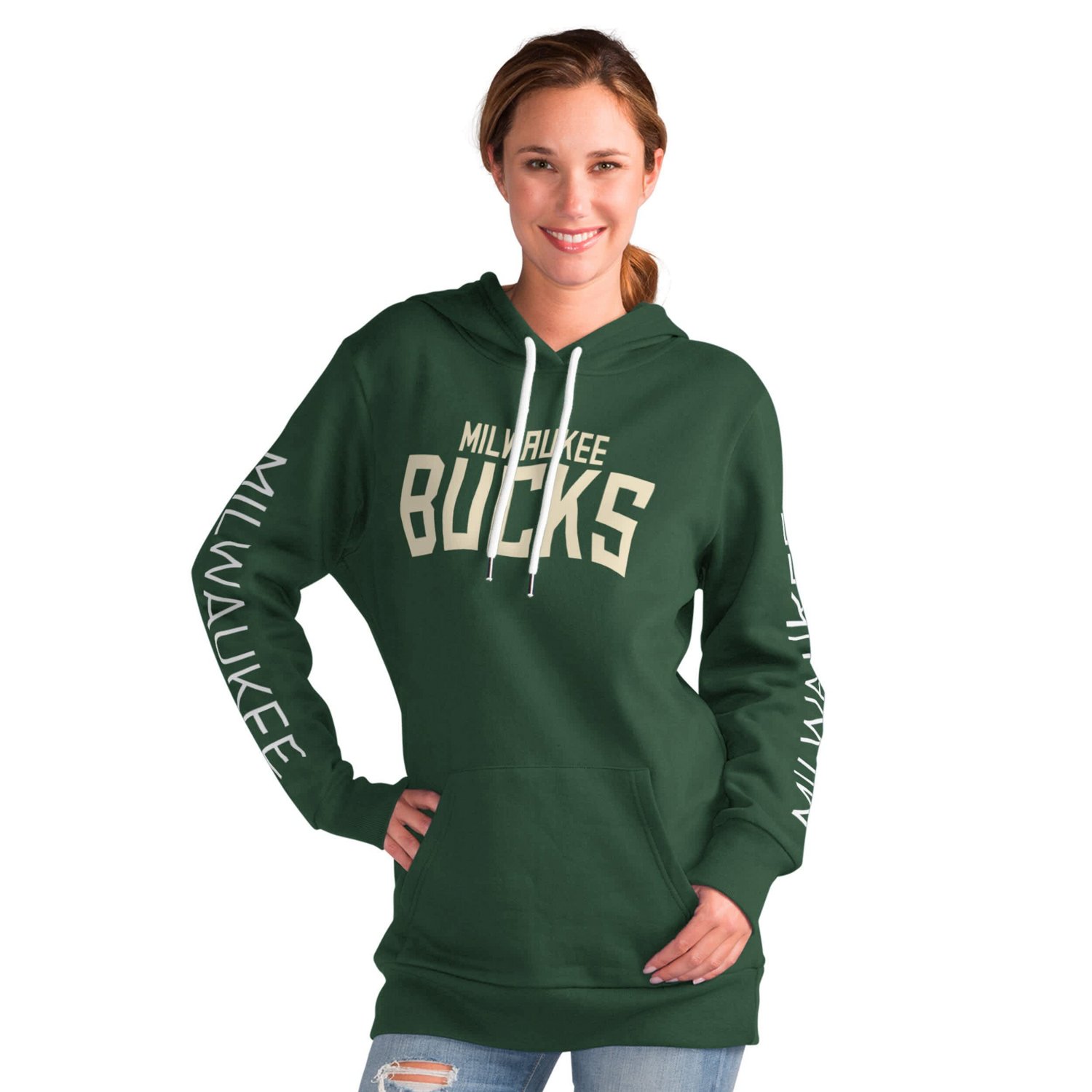 G-III 4Her by Carl Banks Milwaukee Bucks Base Coach Pullover Hoodie