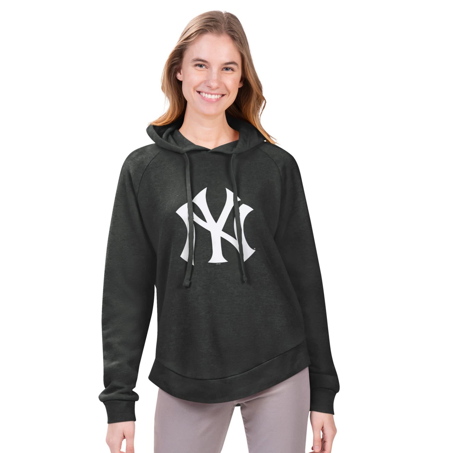 G-III 4Her by Carl Banks New York Yankees Jordan Angel Raglan Fleece Pullover Hoodie
