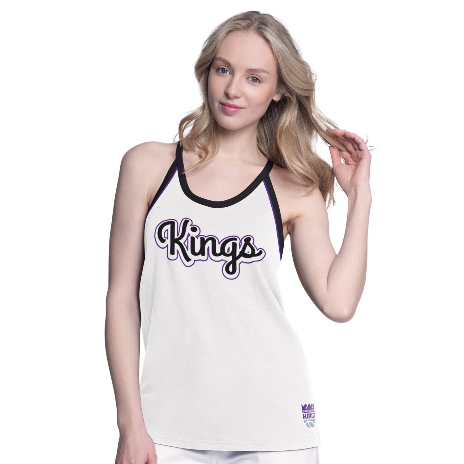 G-III 4Her by Carl Banks Sacramento Kings Curveball Racerback Scoop Neck Slub Tank Top