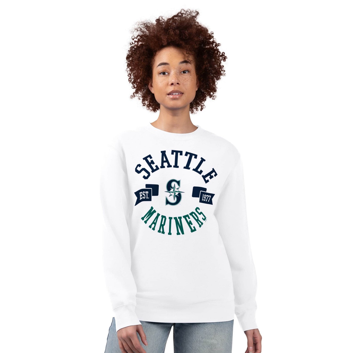 G-III 4Her by Carl Banks Seattle Mariners Team Logo Fleece Pullover Sweatshirt - view number 3