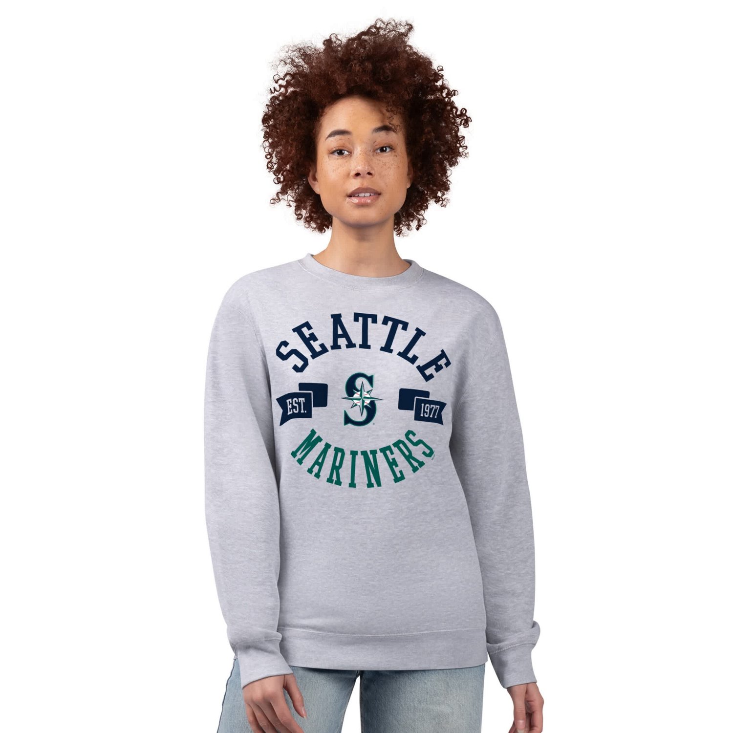 G-III 4Her by Carl Banks Seattle Mariners Team Logo Fleece Pullover Sweatshirt - view number 3