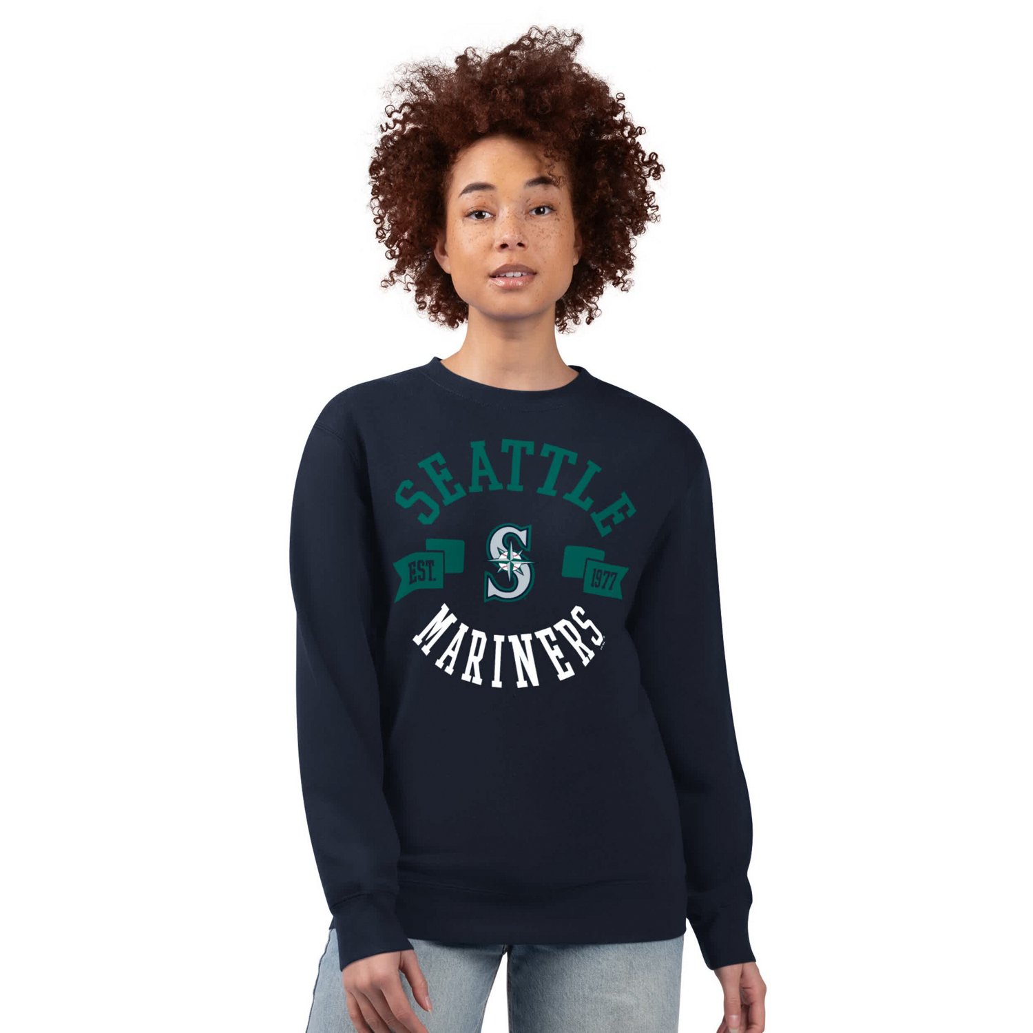 G-III 4Her by Carl Banks Seattle Mariners Team Logo Fleece Pullover Sweatshirt - view number 3