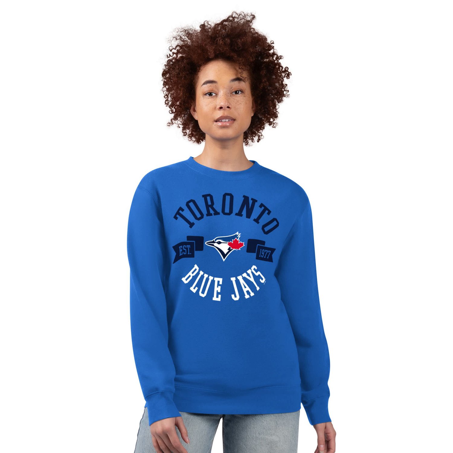 G-III 4Her by Carl Banks Toronto Blue Jays Team Logo Fleece Pullover Sweatshirt - view number 3