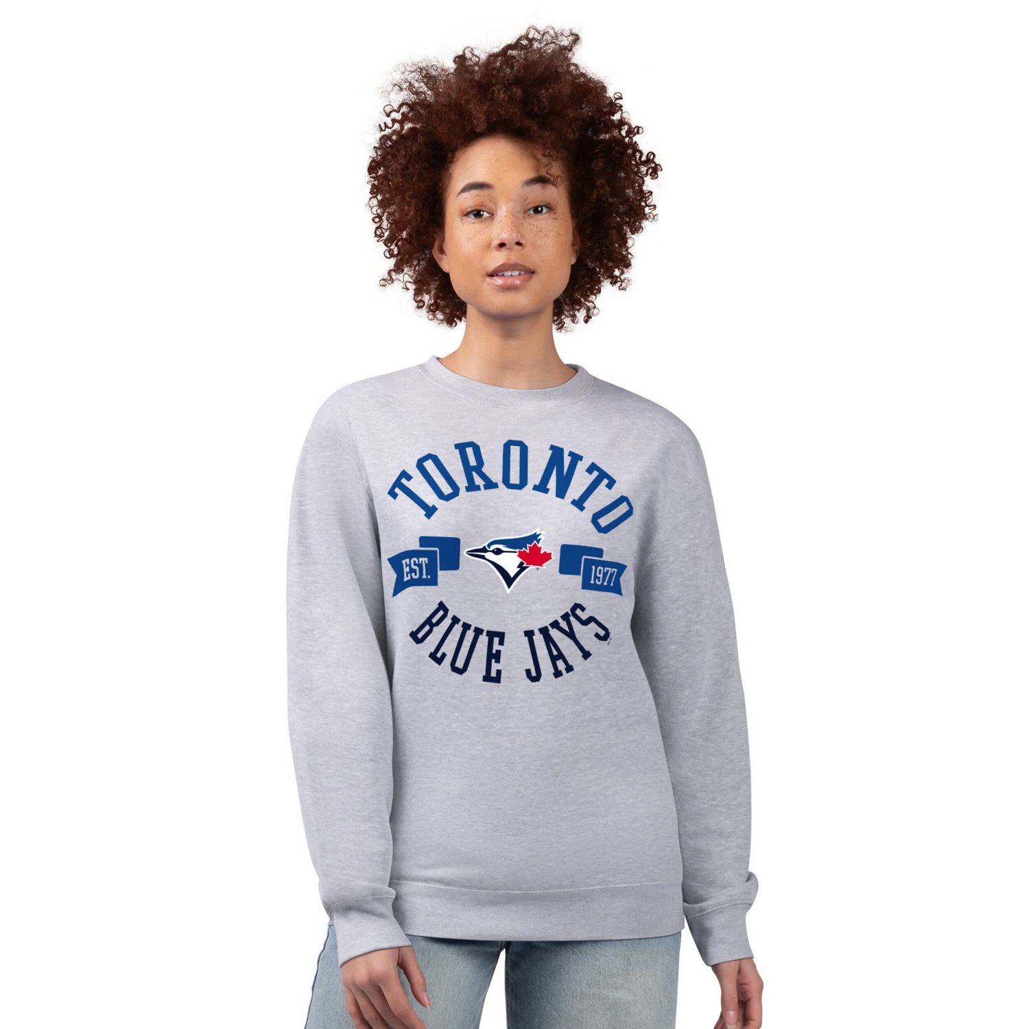 G-III 4Her by Carl Banks Toronto Jays Team Logo Fleece Pullover Sweatshirt - view number 3