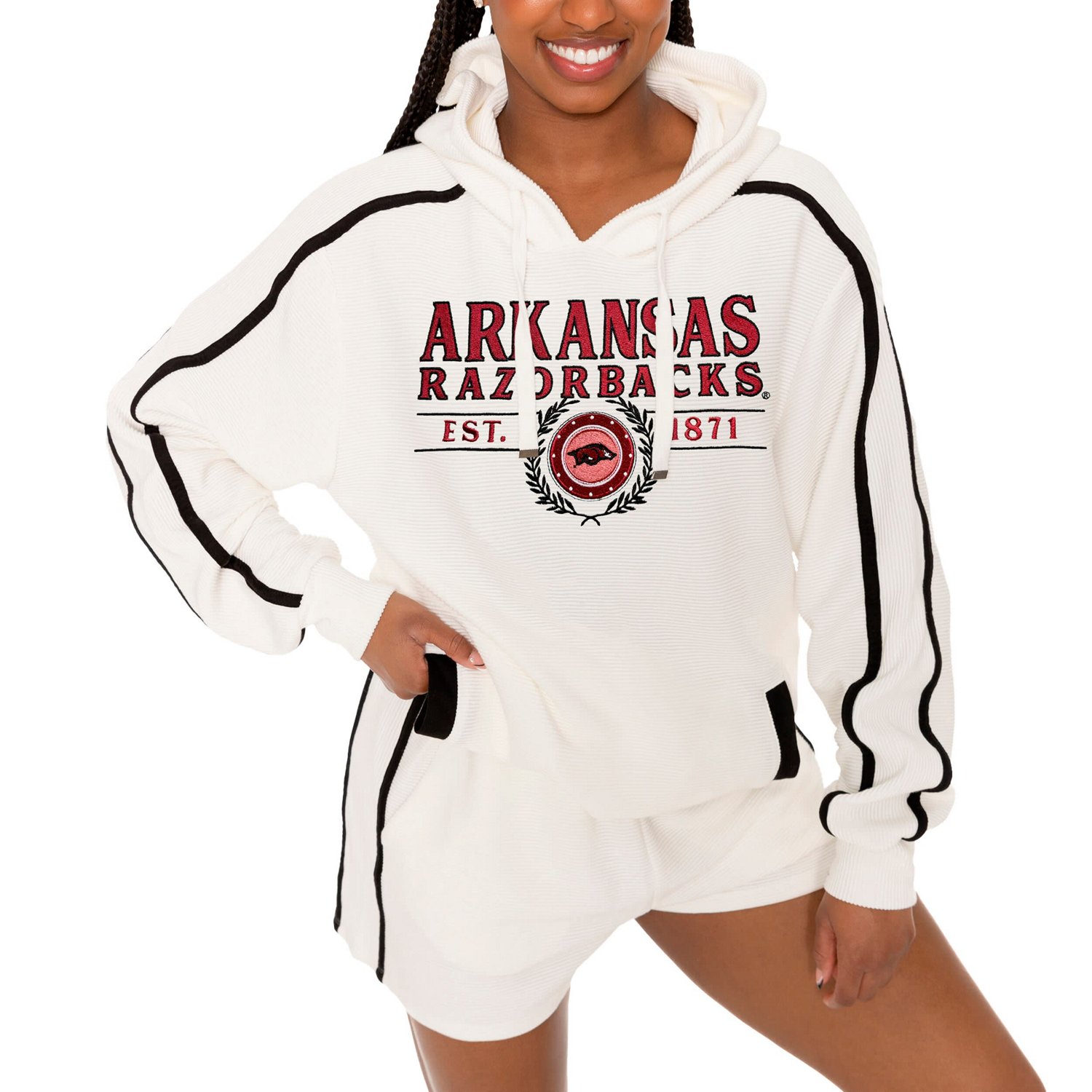 Gameday Couture Arkansas Razorbacks Down Set Go Pullover Hoodie and Shorts Set - view number 3