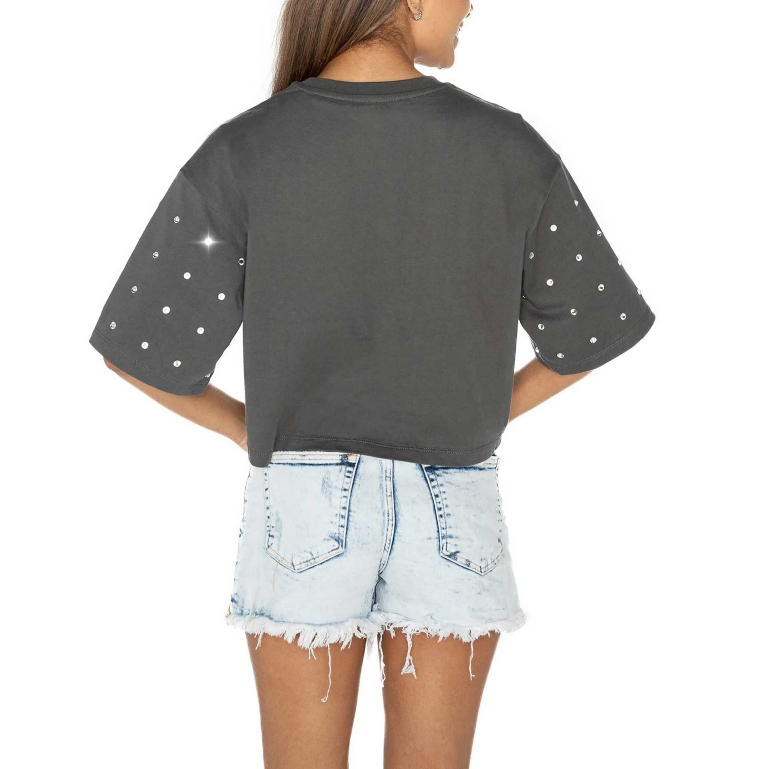 Gameday Couture Michigan State Spartans Go Time Rhinestone Crop T-Shirt                                                          - view number 4