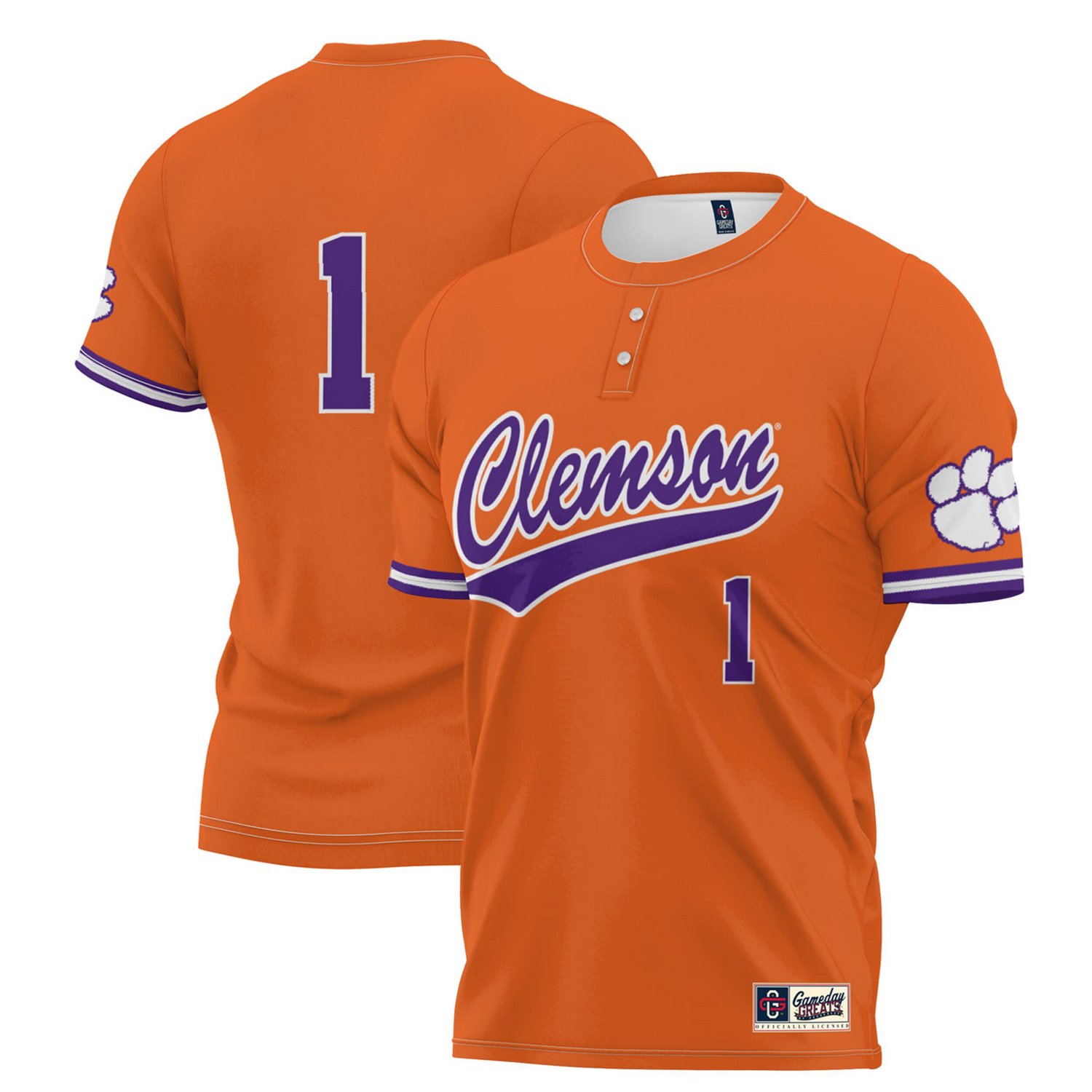 GameDay Greats 1 Clemson Tigers Lightweight Softball Jersey